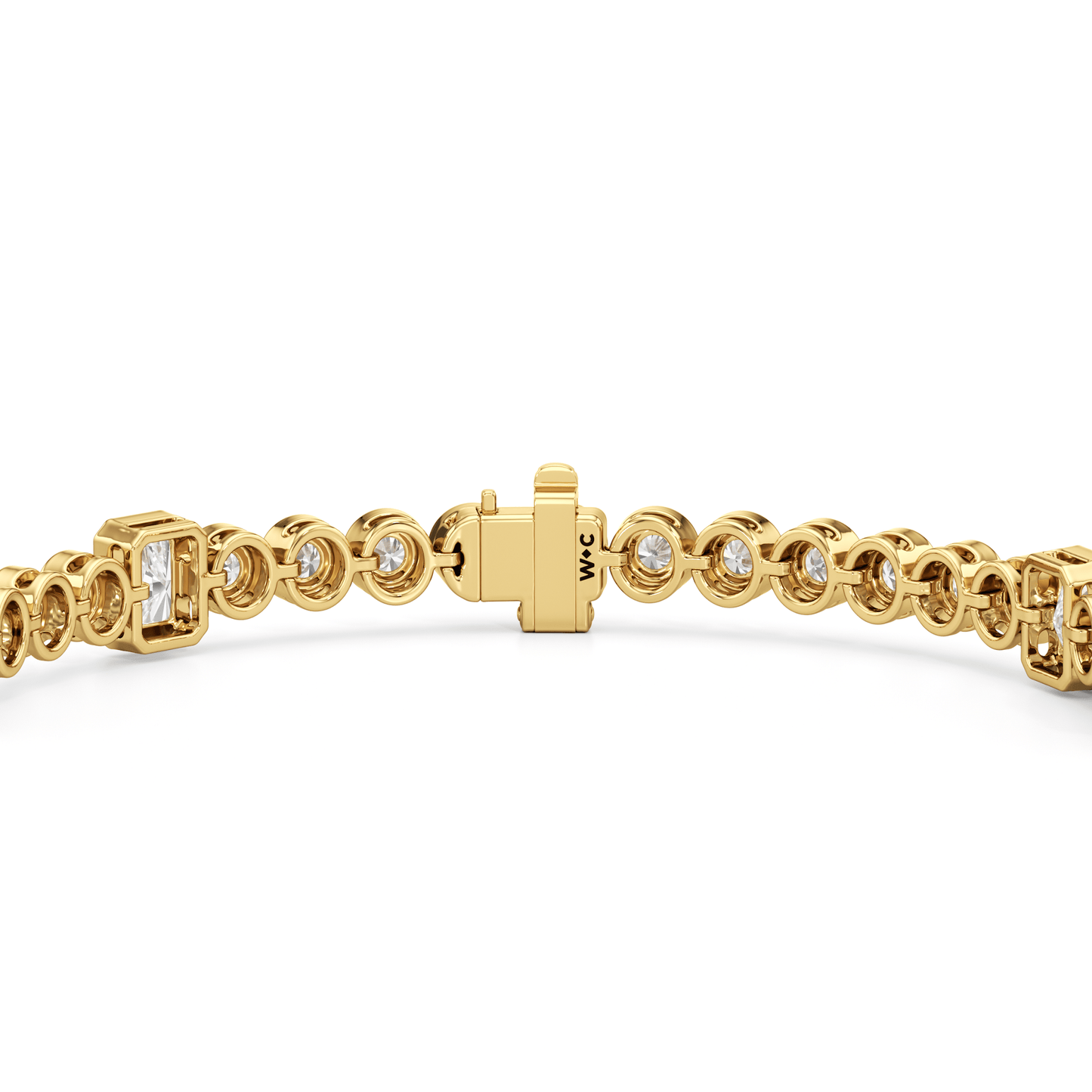 Stationed Radiant Bezel Set Tennis Bracelet - Lotus Diamond