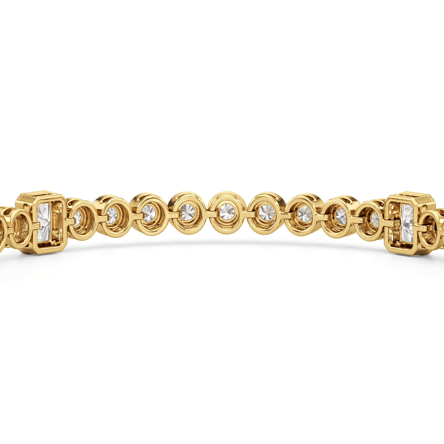 Stationed Radiant Bezel Set Tennis Bracelet - Lotus Diamond