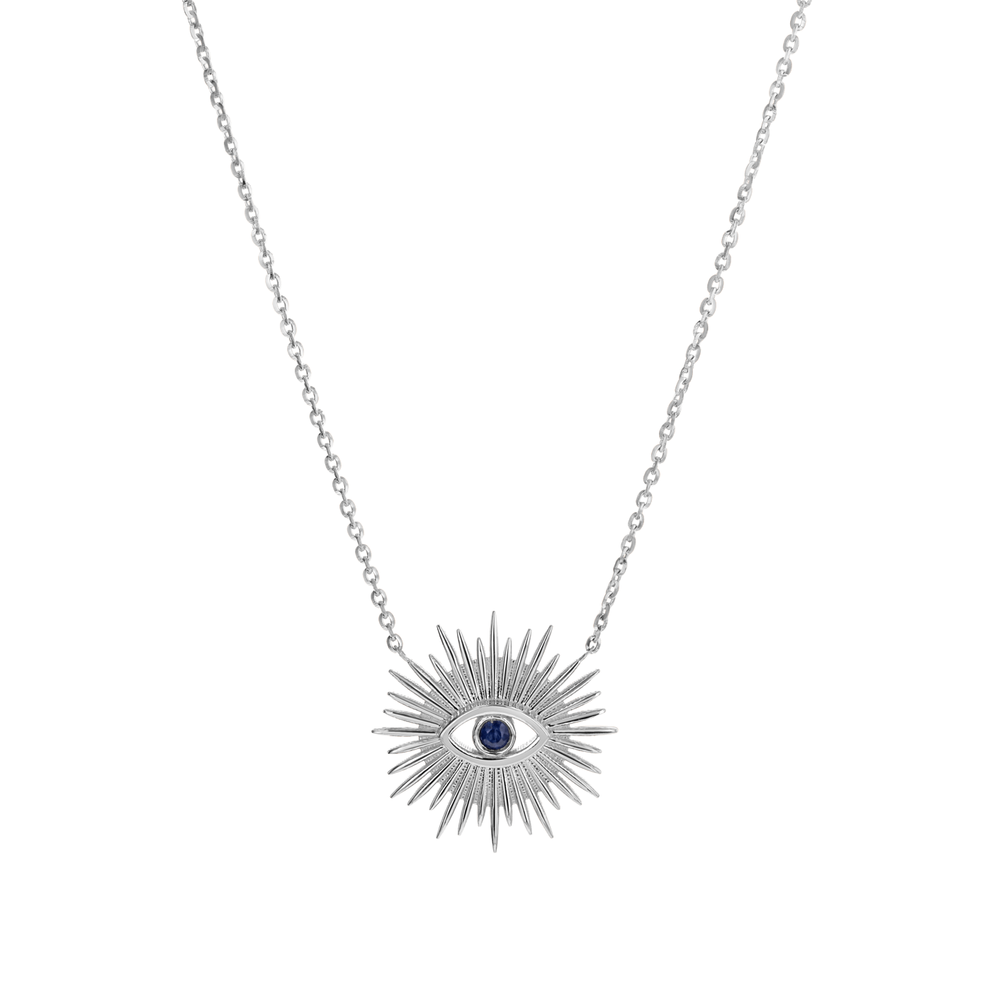 Sunburst Evil Eye Necklace - Lotus Diamond