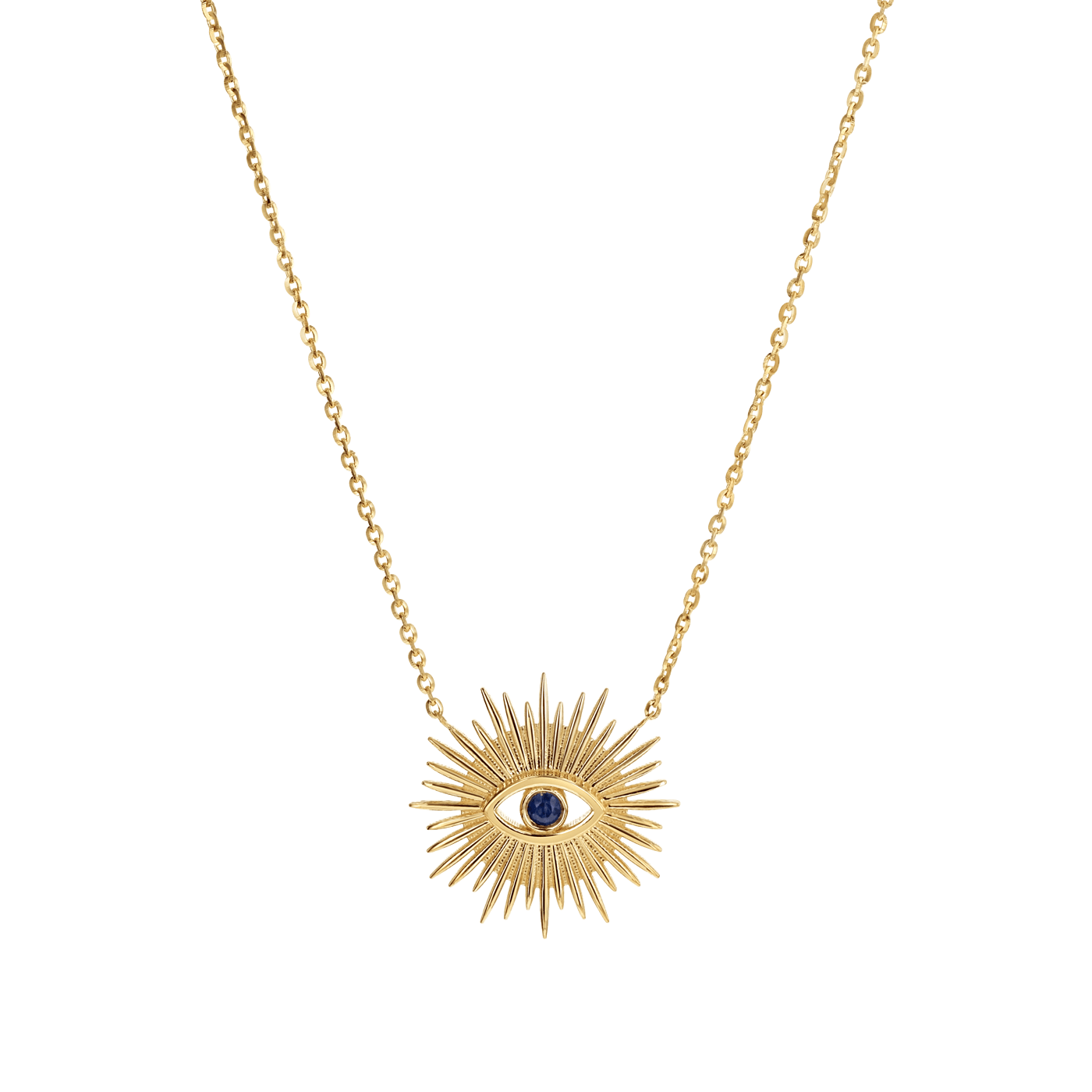 Sunburst Evil Eye Necklace - Lotus Diamond