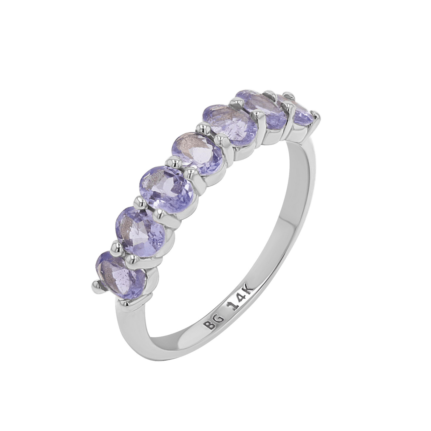 Tanzanite Oval Half Eternity Band - Lotus Diamond