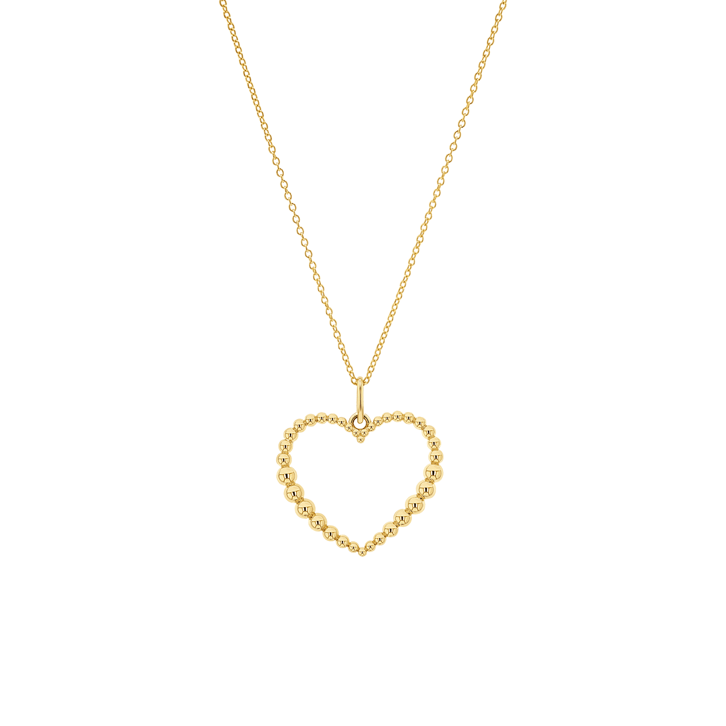 Tapered Bead Heart Charm - Lotus Diamond