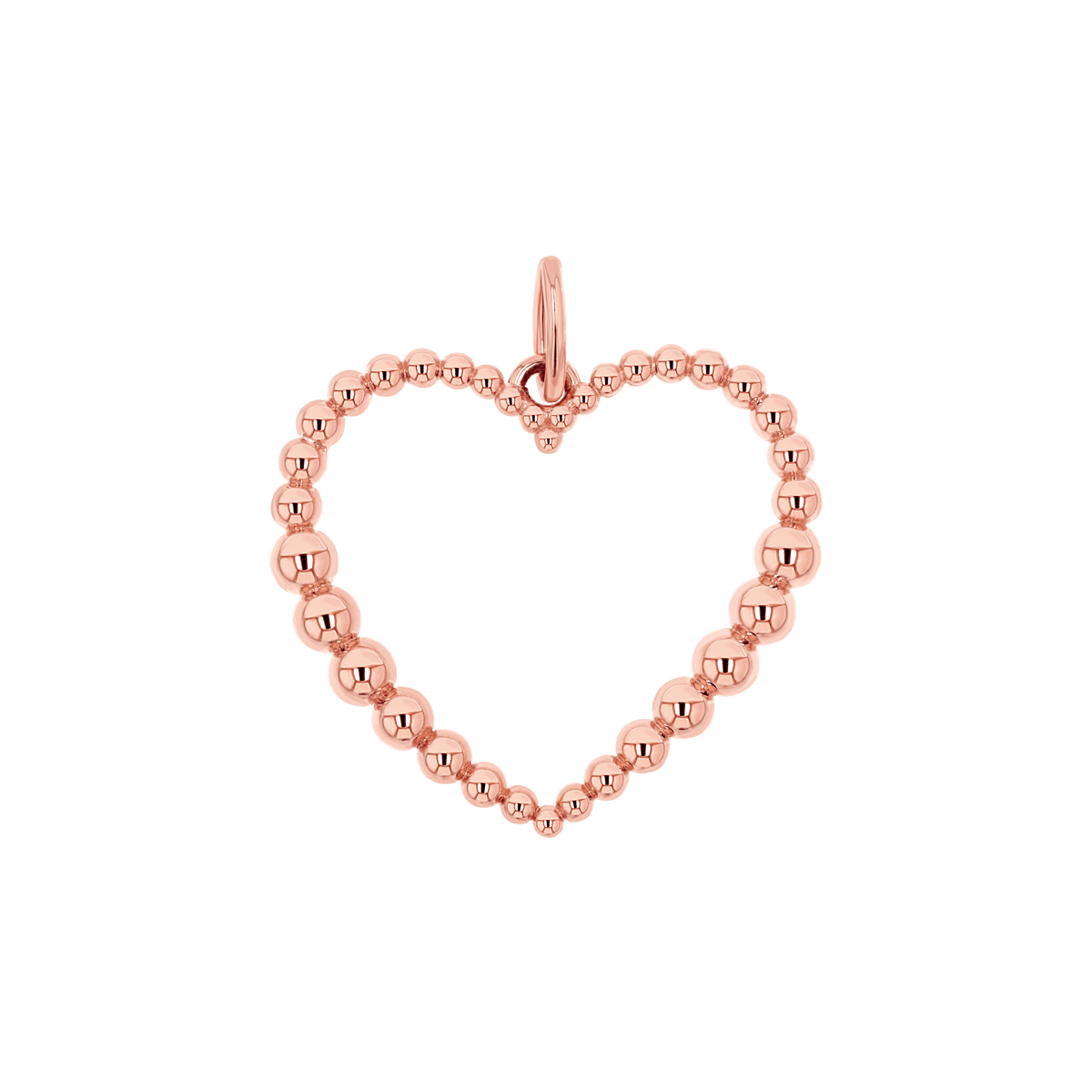 Tapered Bead Heart Charm - Lotus Diamond