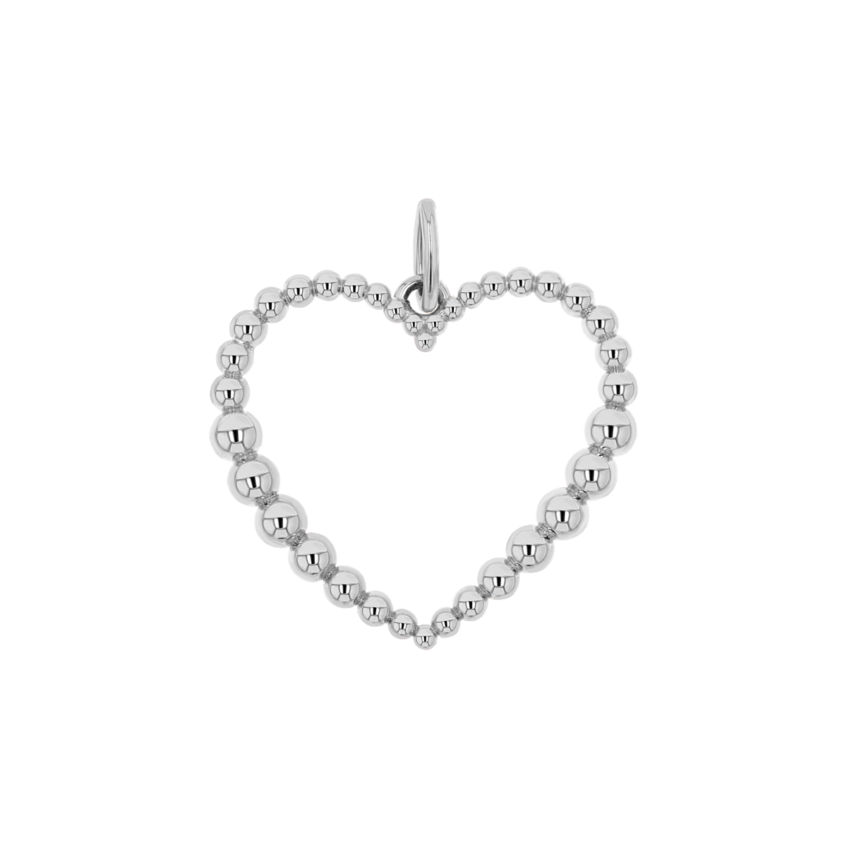 Tapered Bead Heart Charm - Lotus Diamond