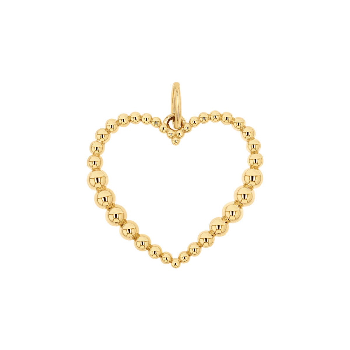 Tapered Bead Heart Charm - Lotus Diamond