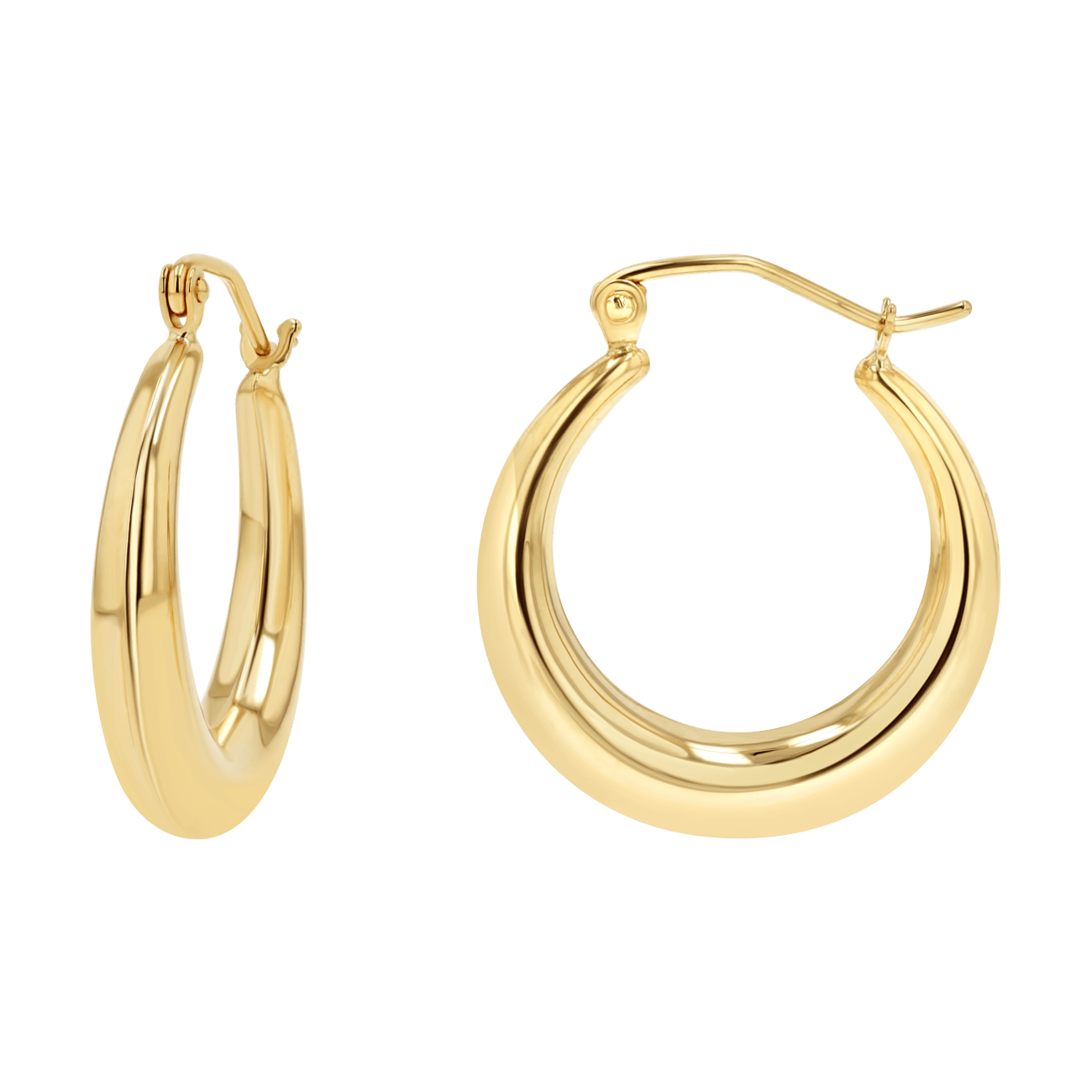 Tapered Hoop Earrings - Lotus Diamond