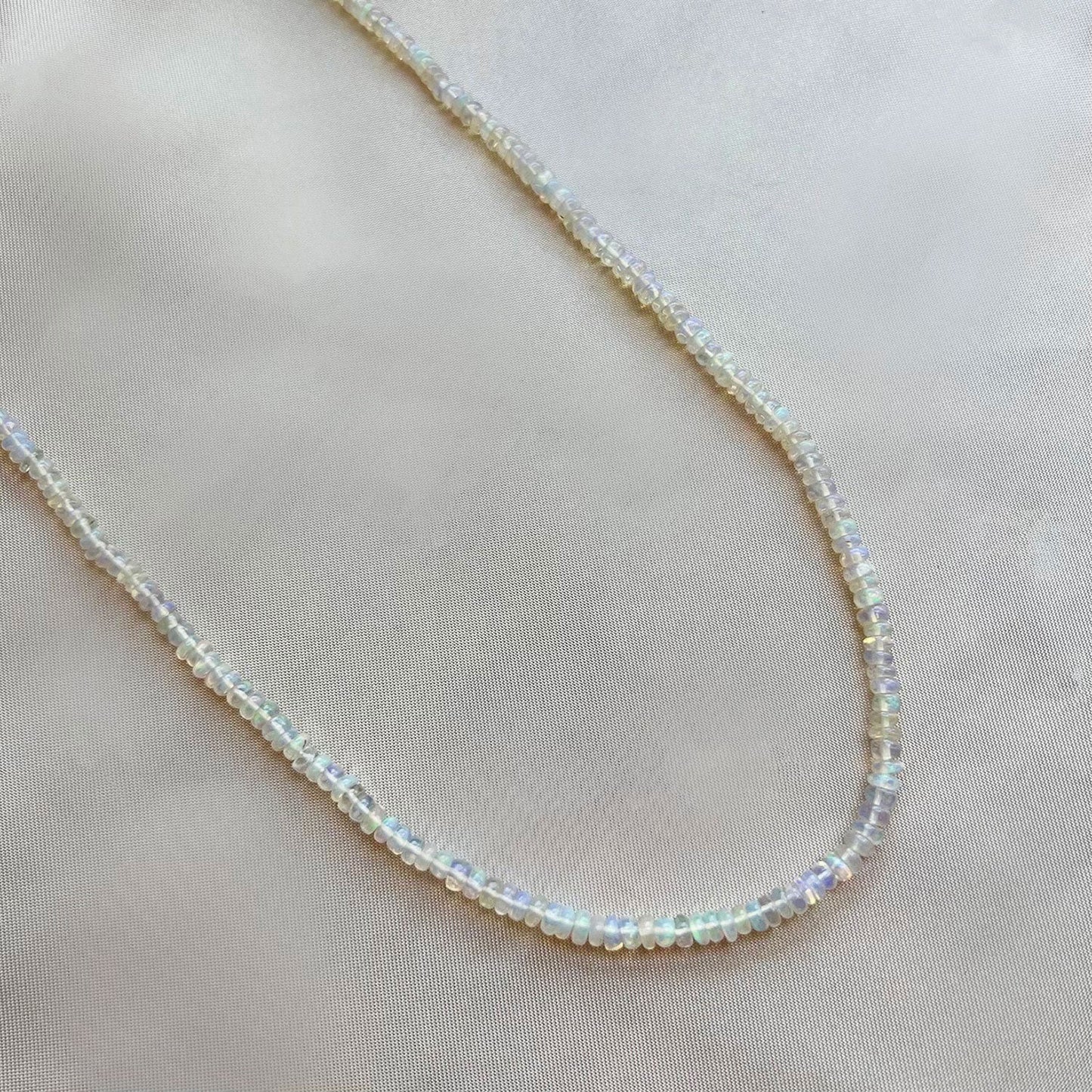 Tapered Opal Bead Necklace - Lotus Diamond
