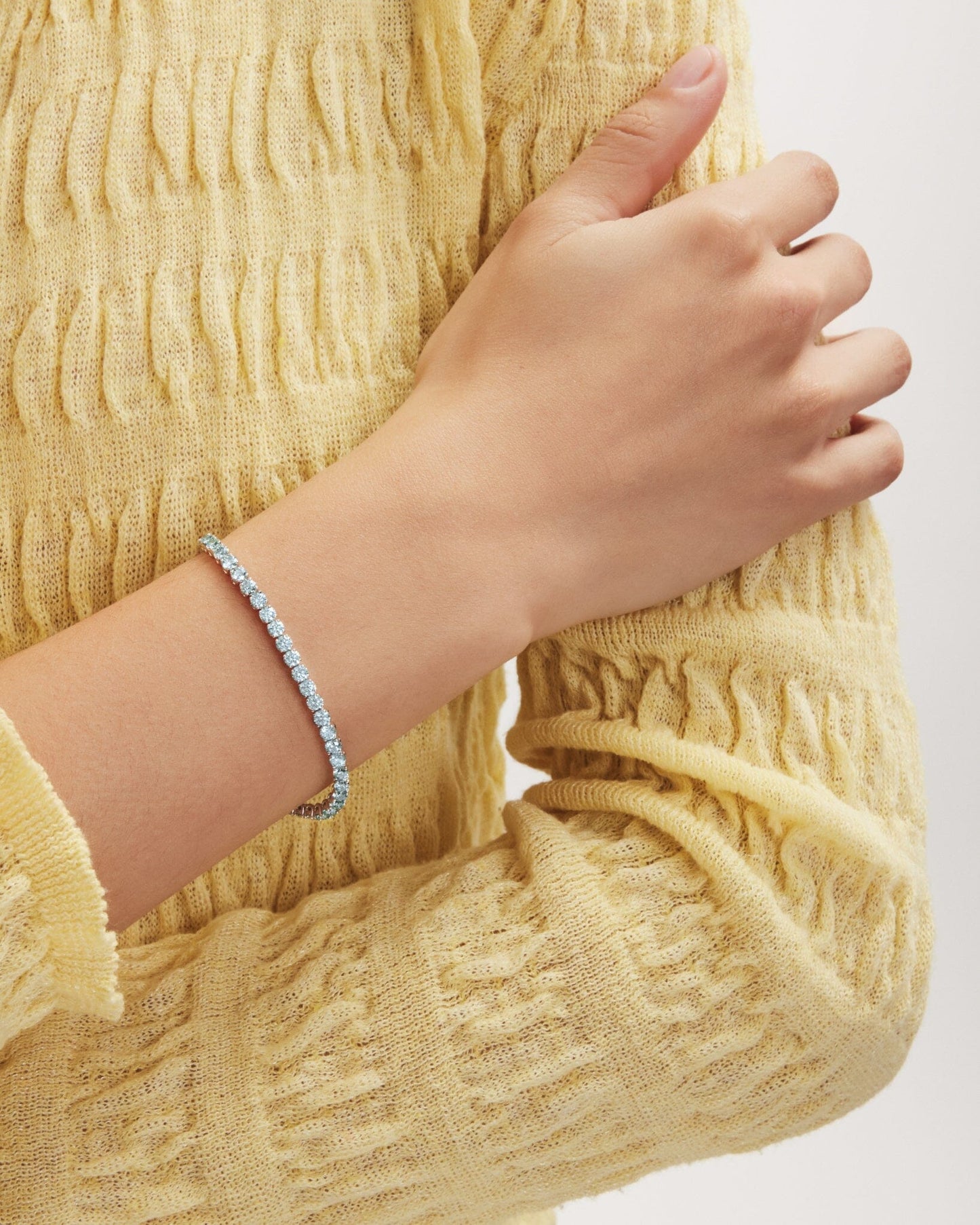 The Blue Tennis Bracelet, Small - Lotus Diamond