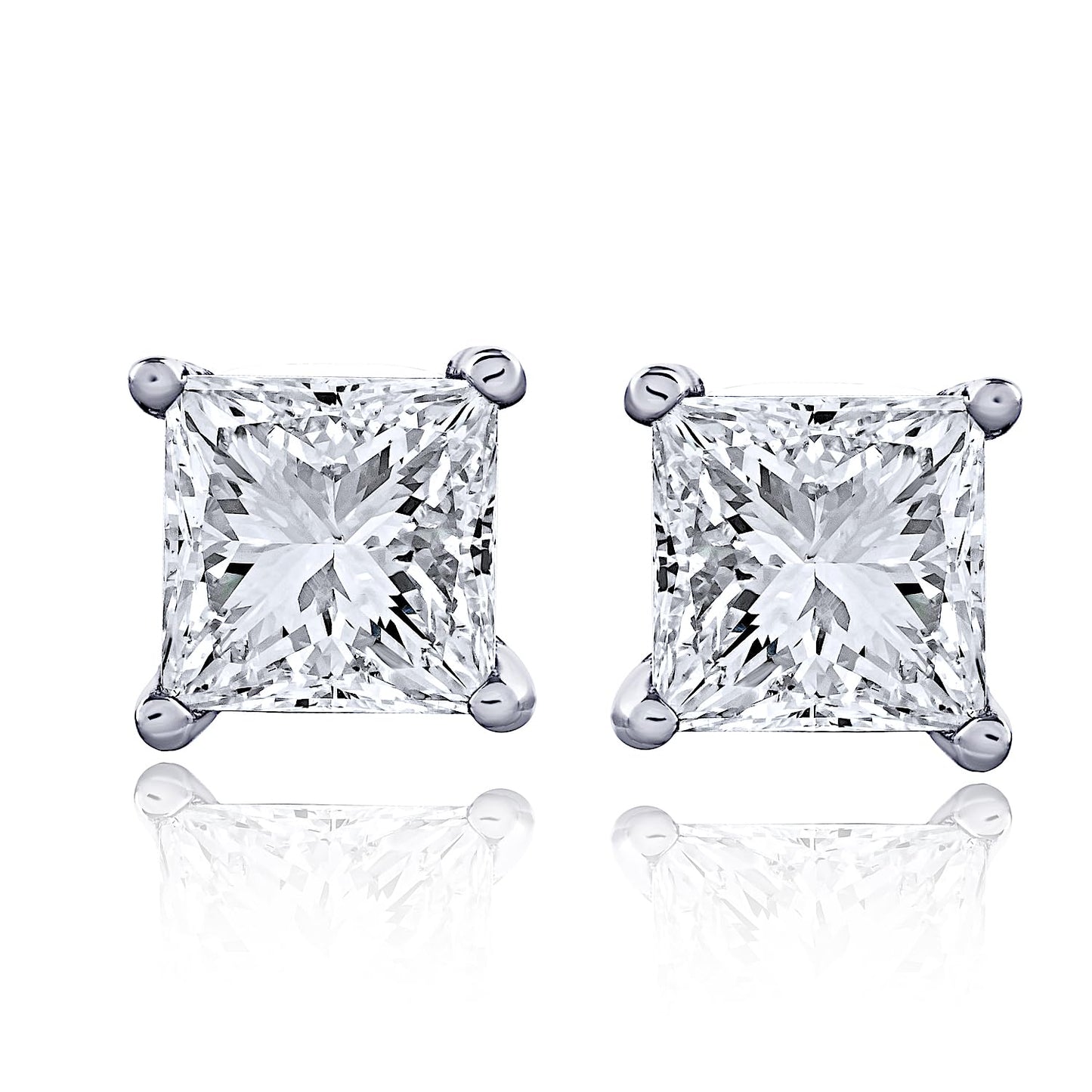 The IGI CERTIFIED 1 to 10 Carat LAB GROWN Diamond Stud Earrings Round Cut 4 Prong PUSH BACK (F - G Color, VS1 - VS2 Eye Clean Clarity) - Lotus Diamond