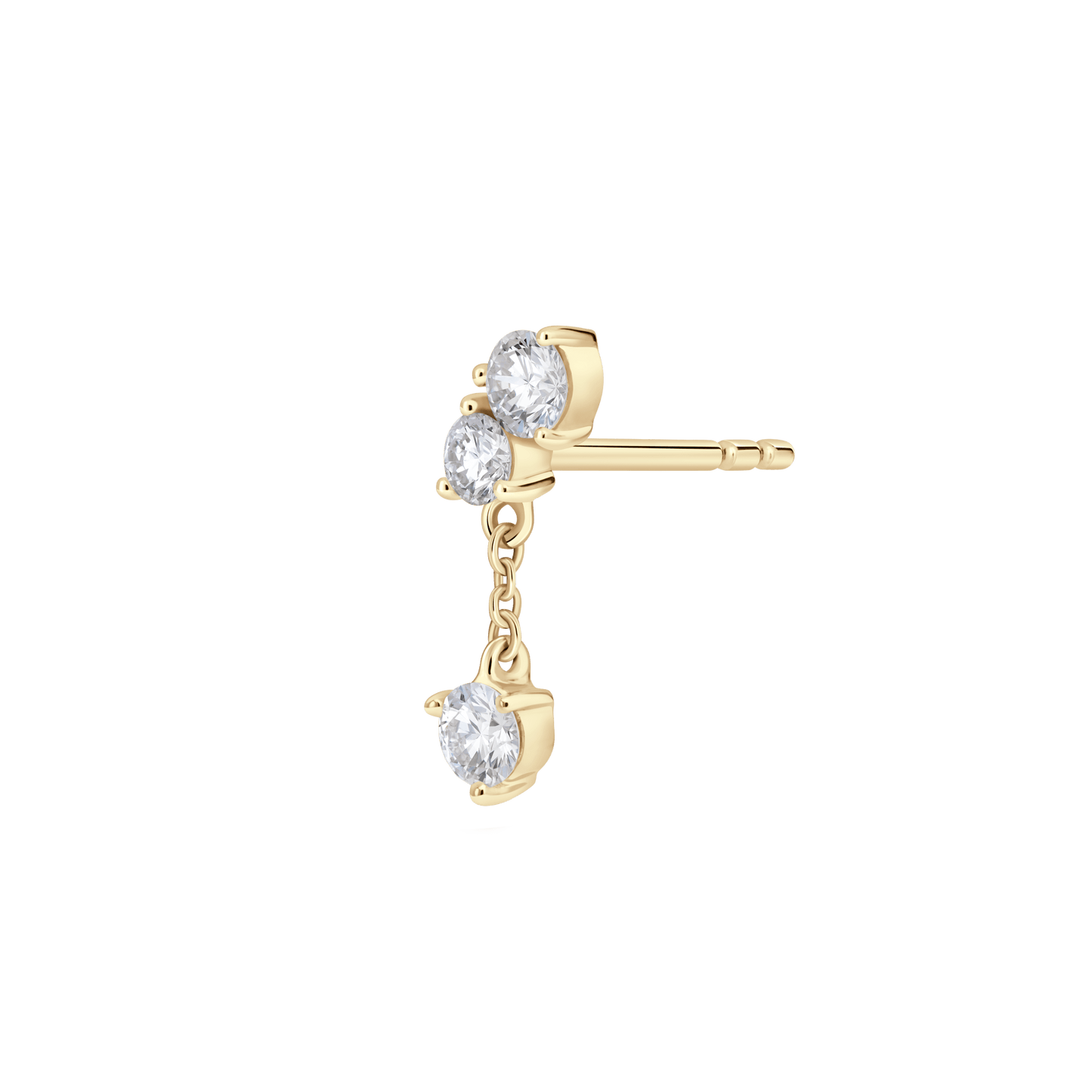 The Mini Angle Drop Single Earring - Lotus Diamond