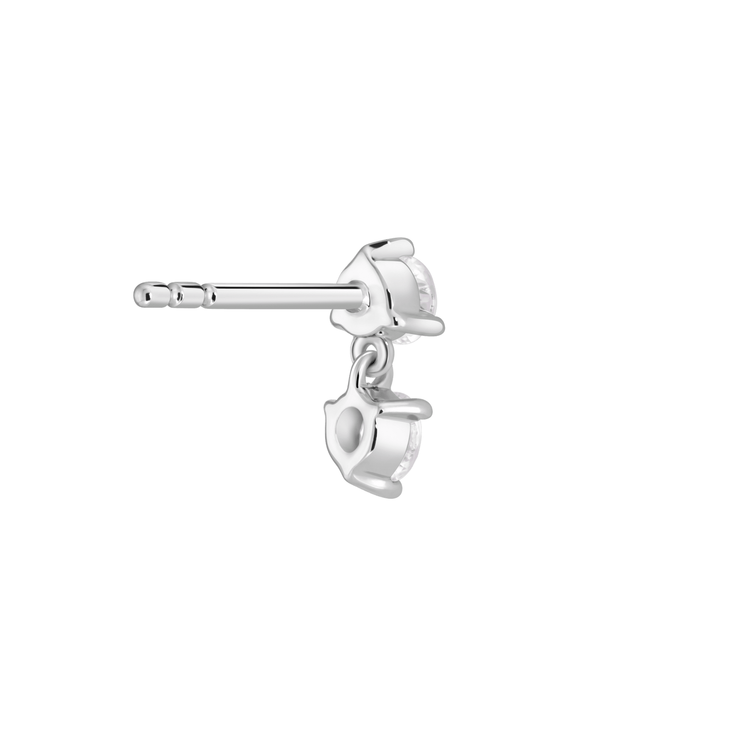 The Mini Double Drop Single Stud - Lotus Diamond