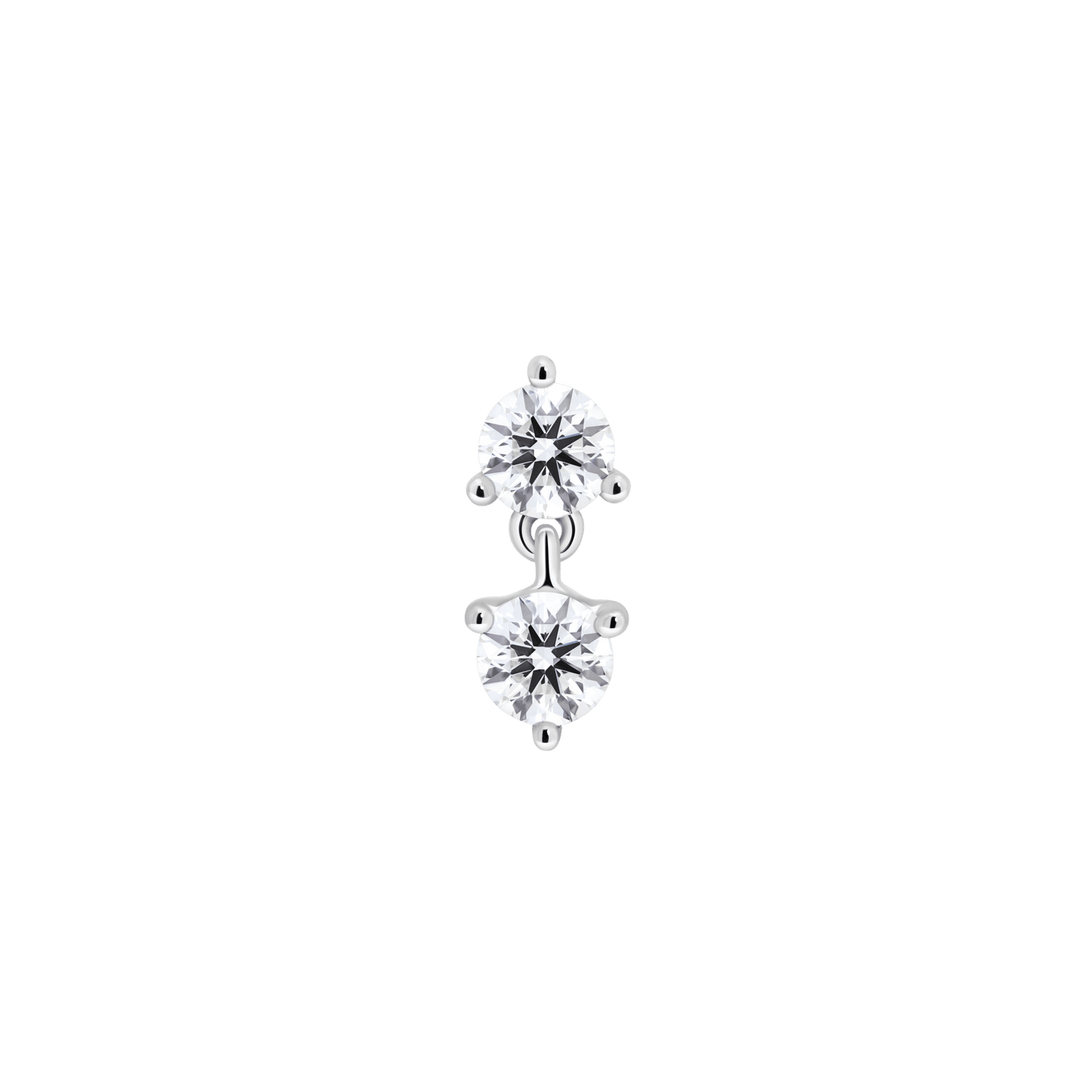 The Mini Double Drop Single Stud - Lotus Diamond