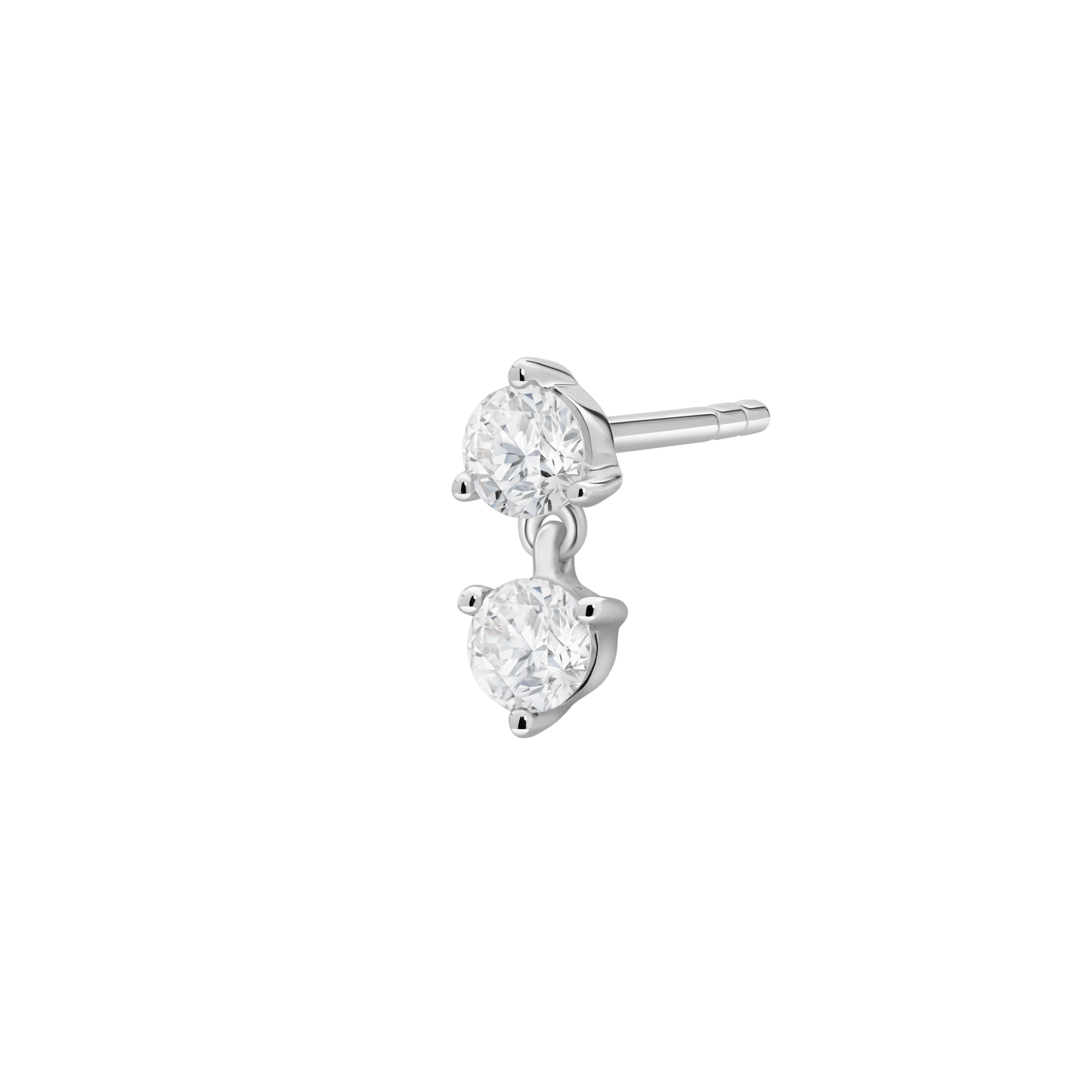The Mini Double Drop Single Stud - Lotus Diamond