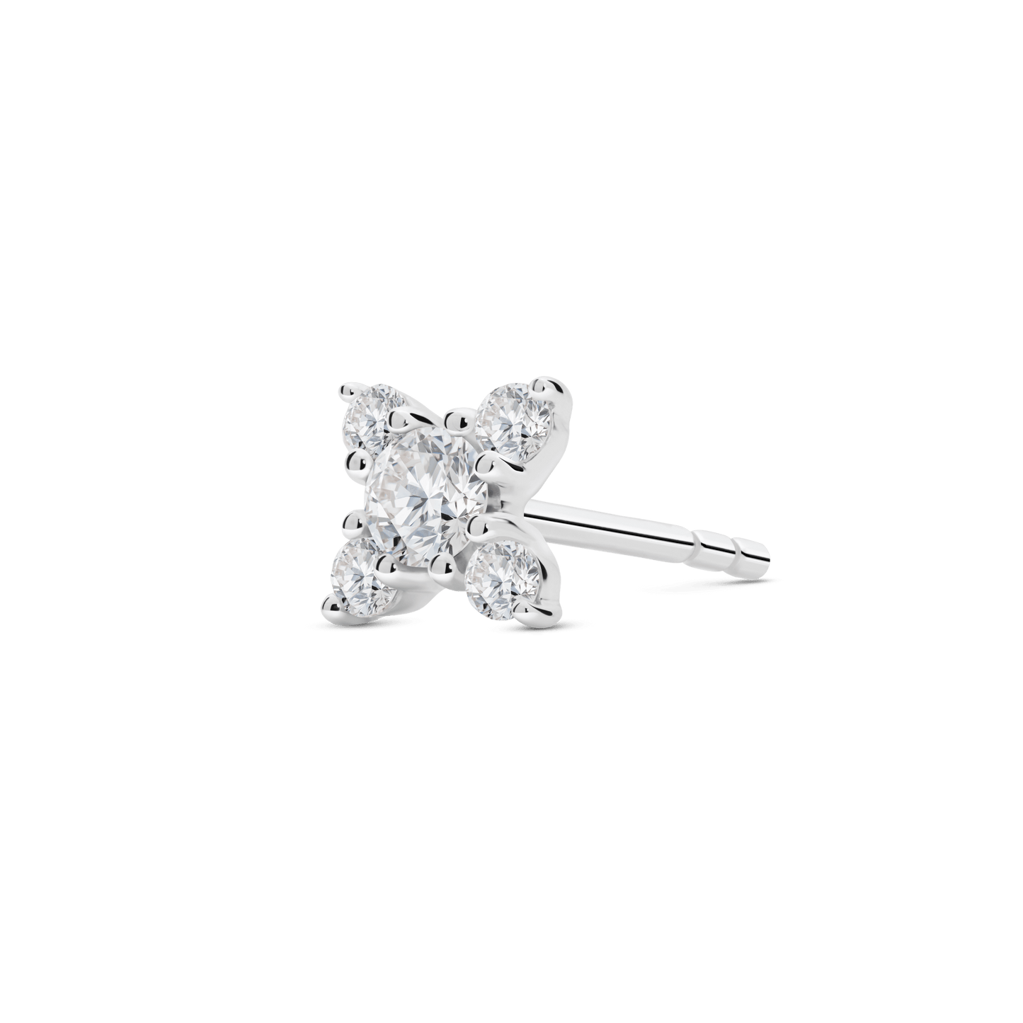 The Mini Leaf Single Stud - Lotus Diamond