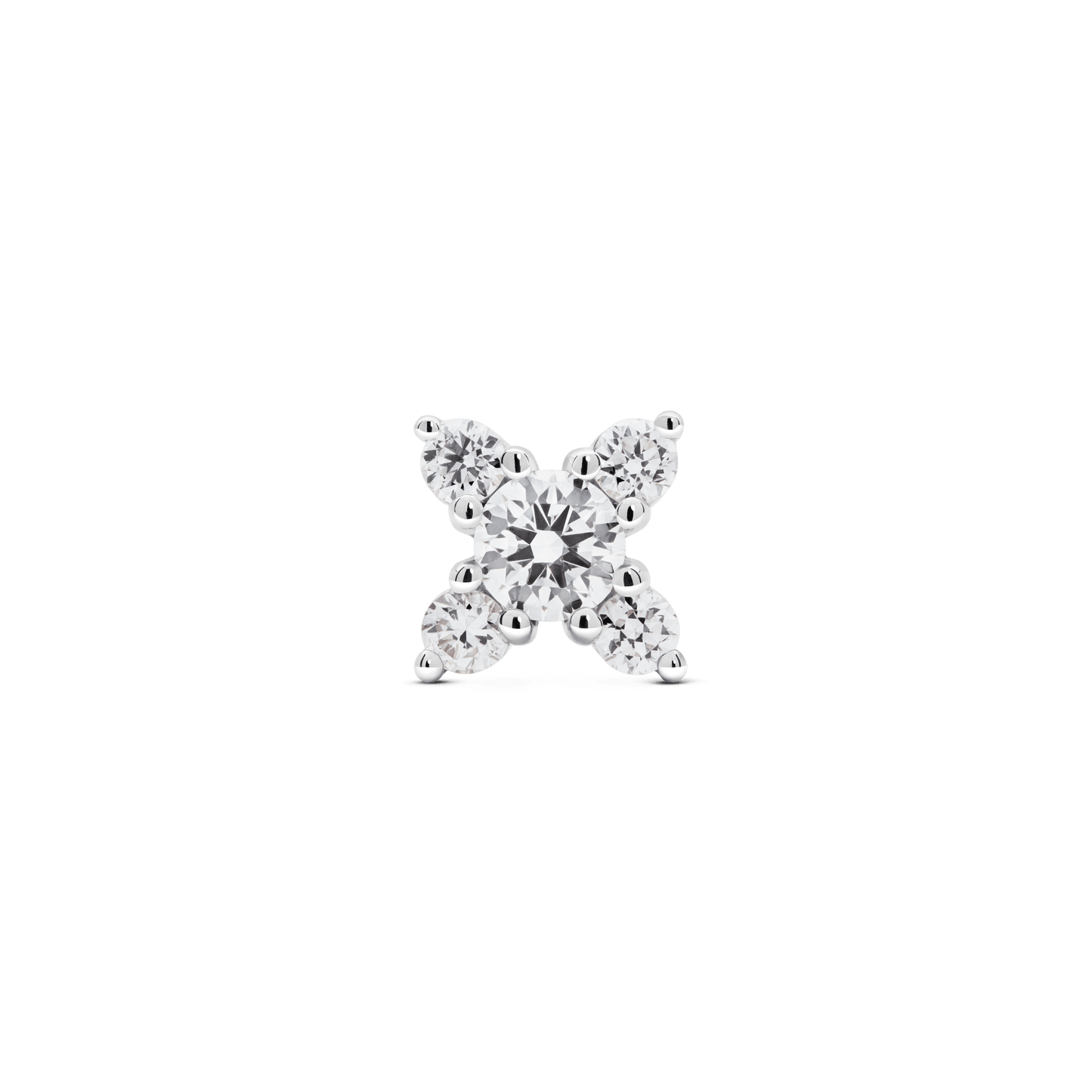 The Mini Leaf Single Stud - Lotus Diamond
