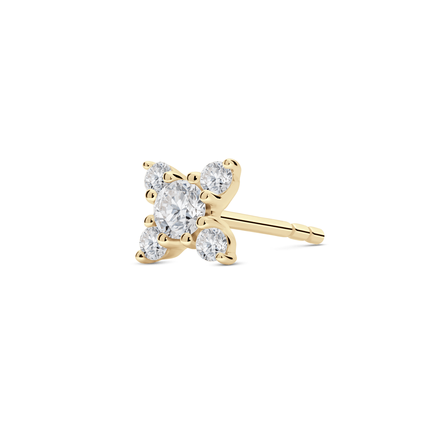 The Mini Leaf Single Stud - Lotus Diamond