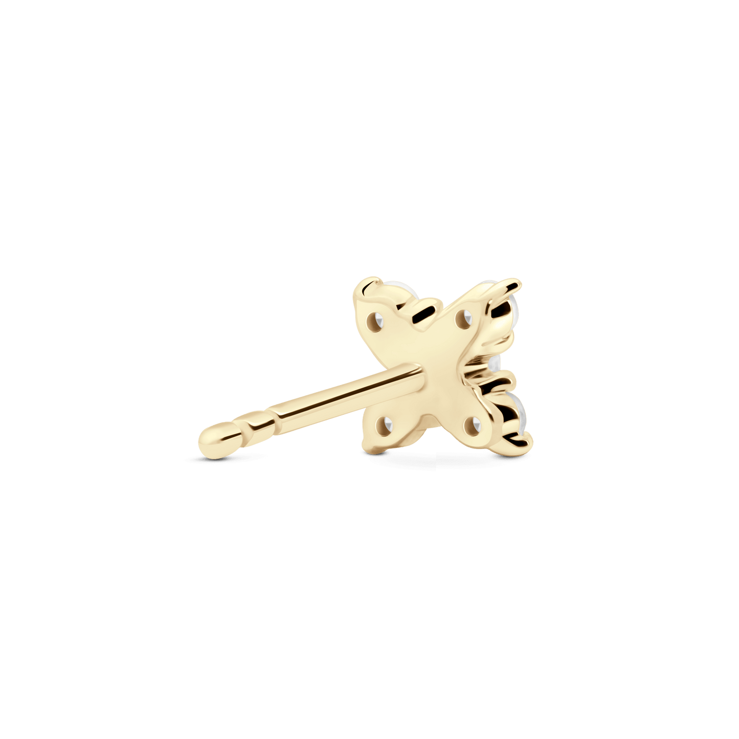 The Mini Leaf Single Stud - Lotus Diamond