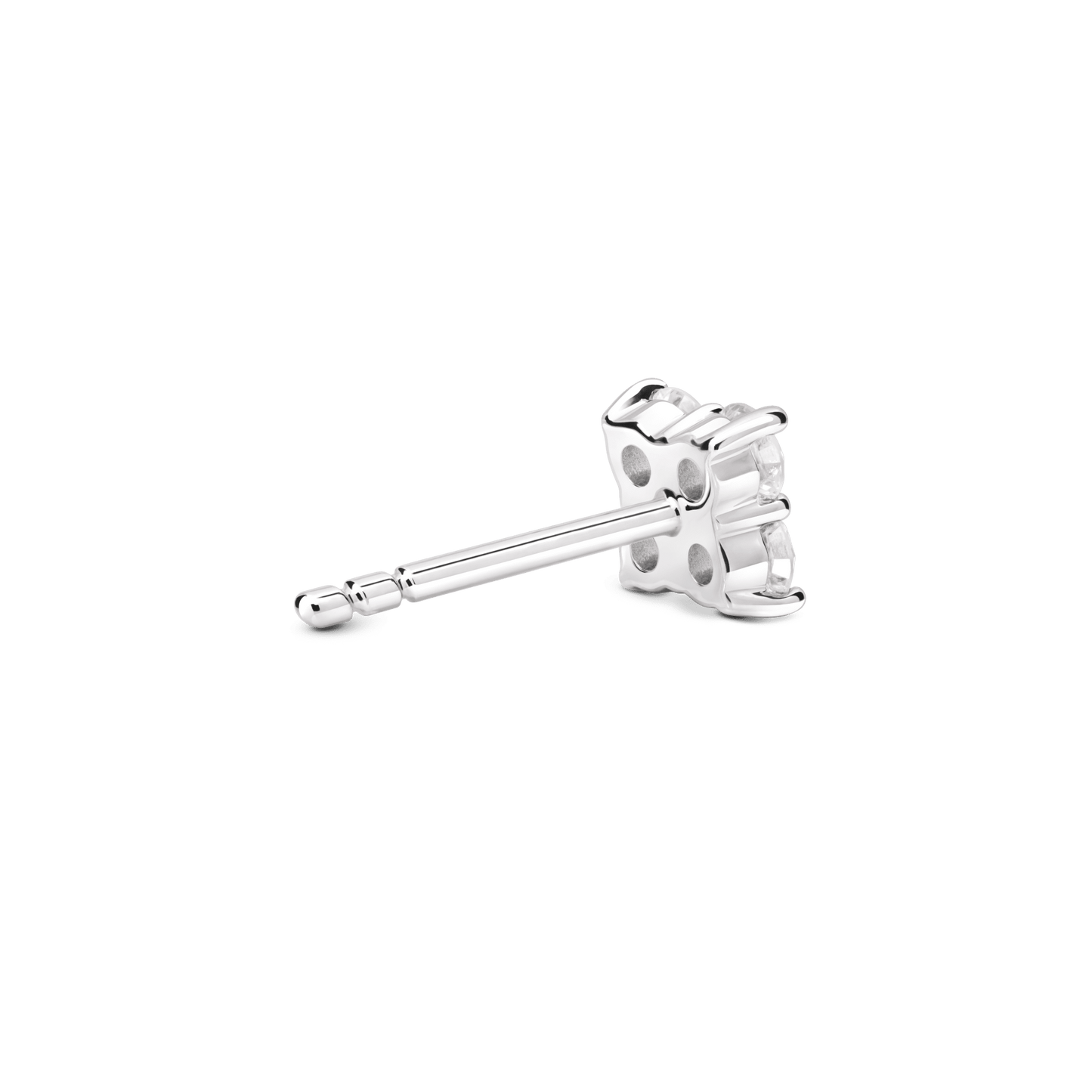 The Mini Quatrefoil Single Stud - Lotus Diamond