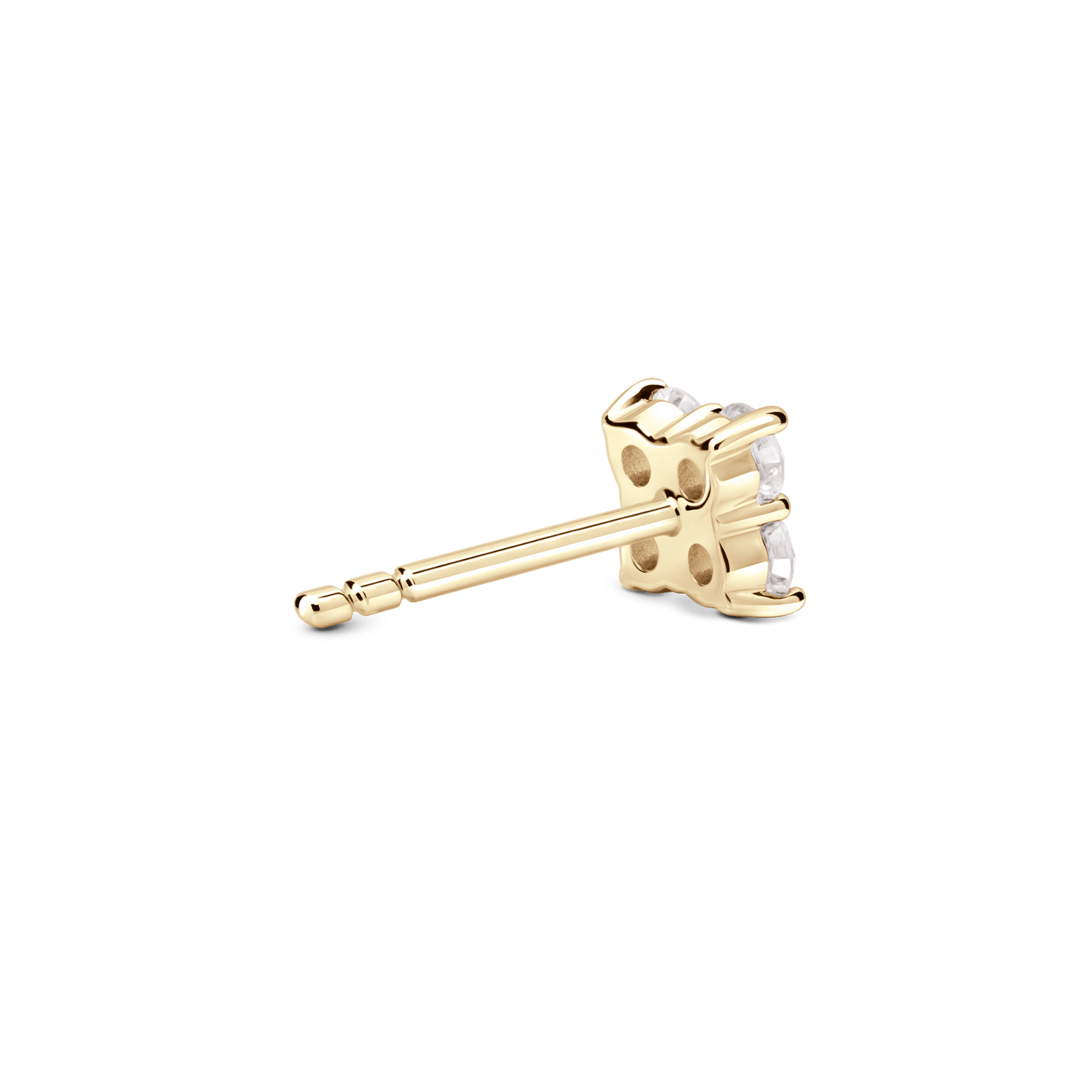 The Mini Quatrefoil Single Stud - Lotus Diamond