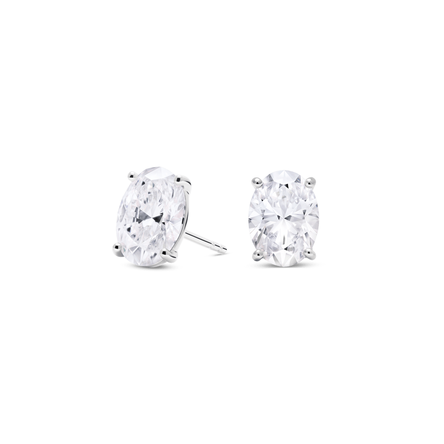The Oval Solitaire Studs - Lotus Diamond