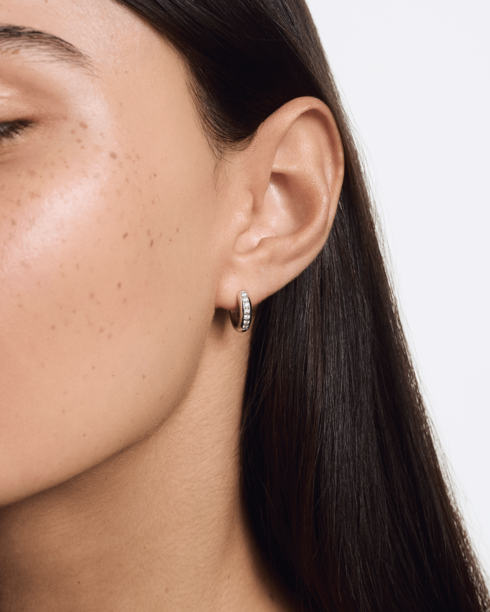 The Passage Hoop Earrings - Lotus Diamond