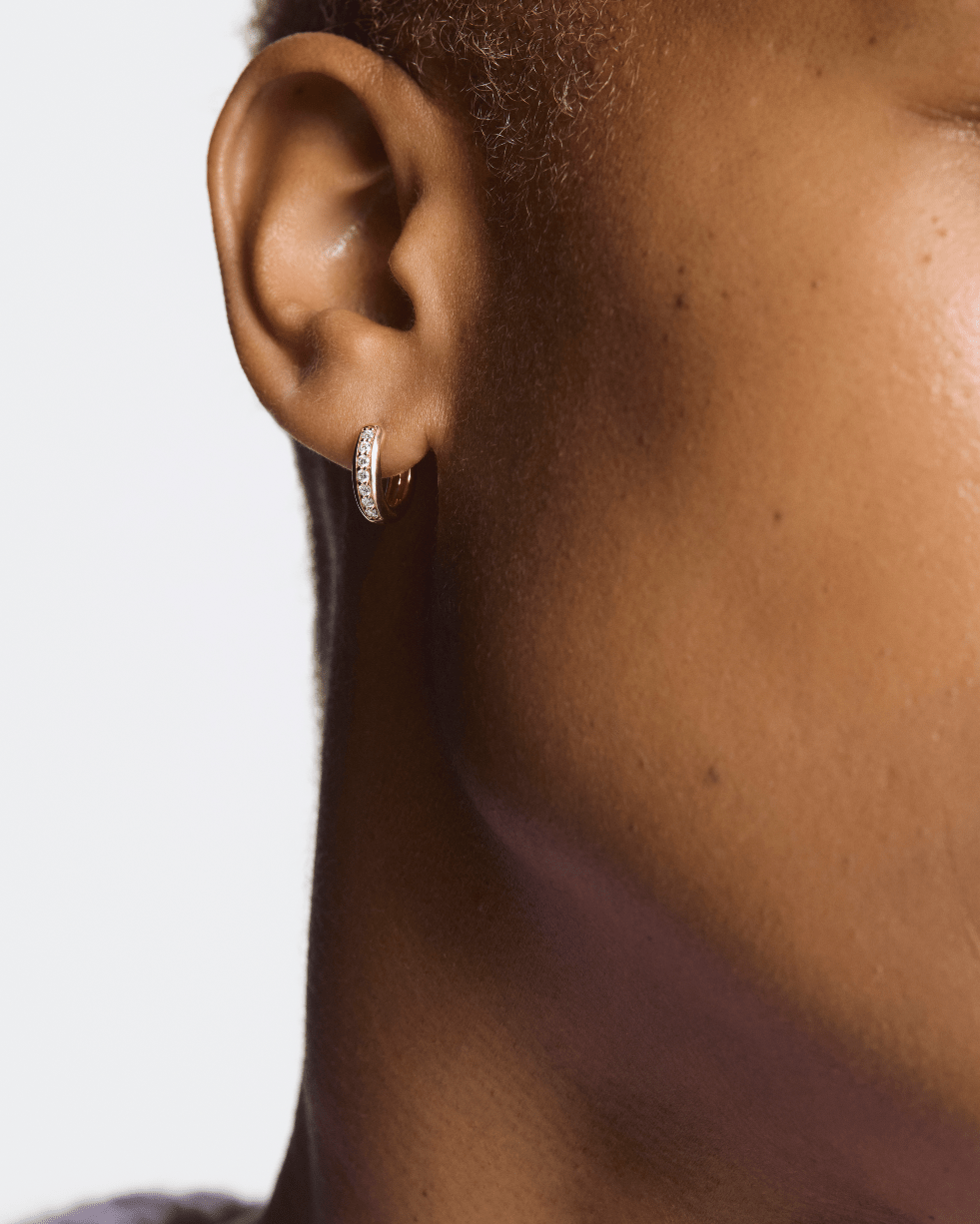 The Passage Hoop Earrings - Lotus Diamond