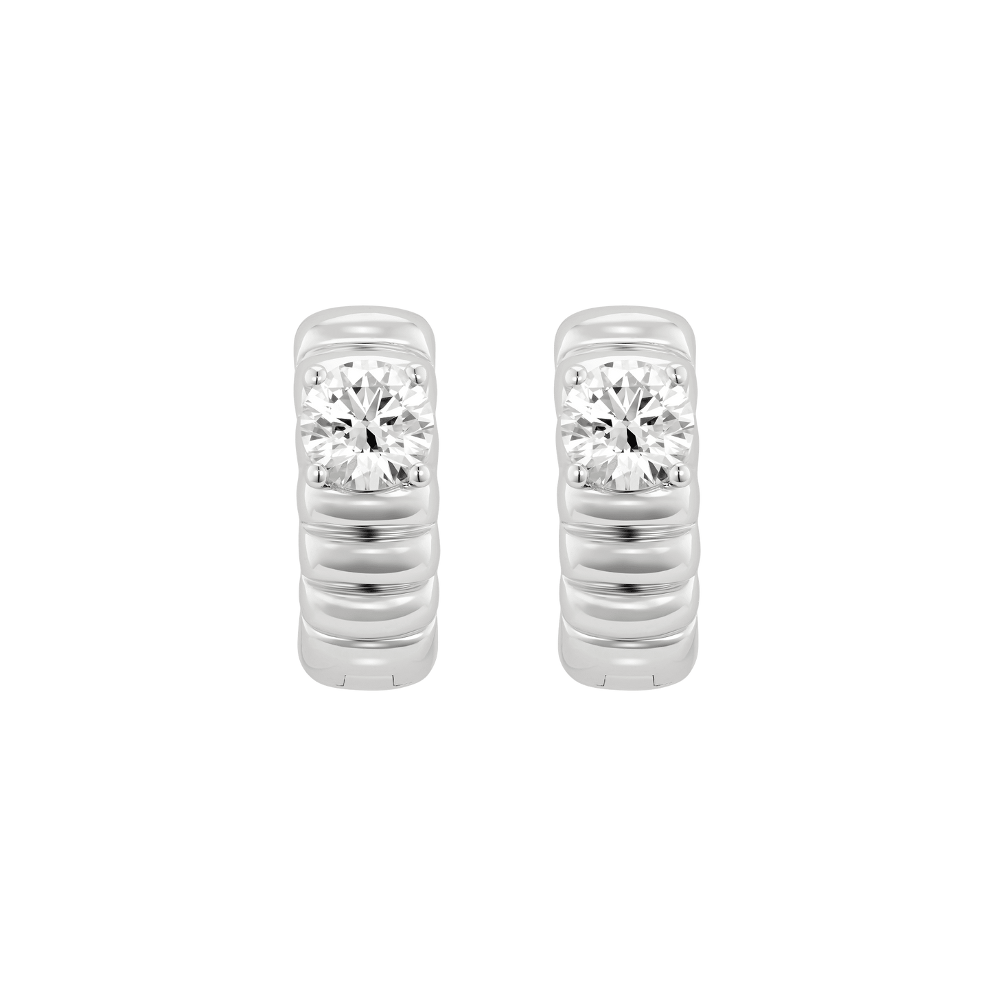 The Poet Hoop Earrings - Lotus Diamond