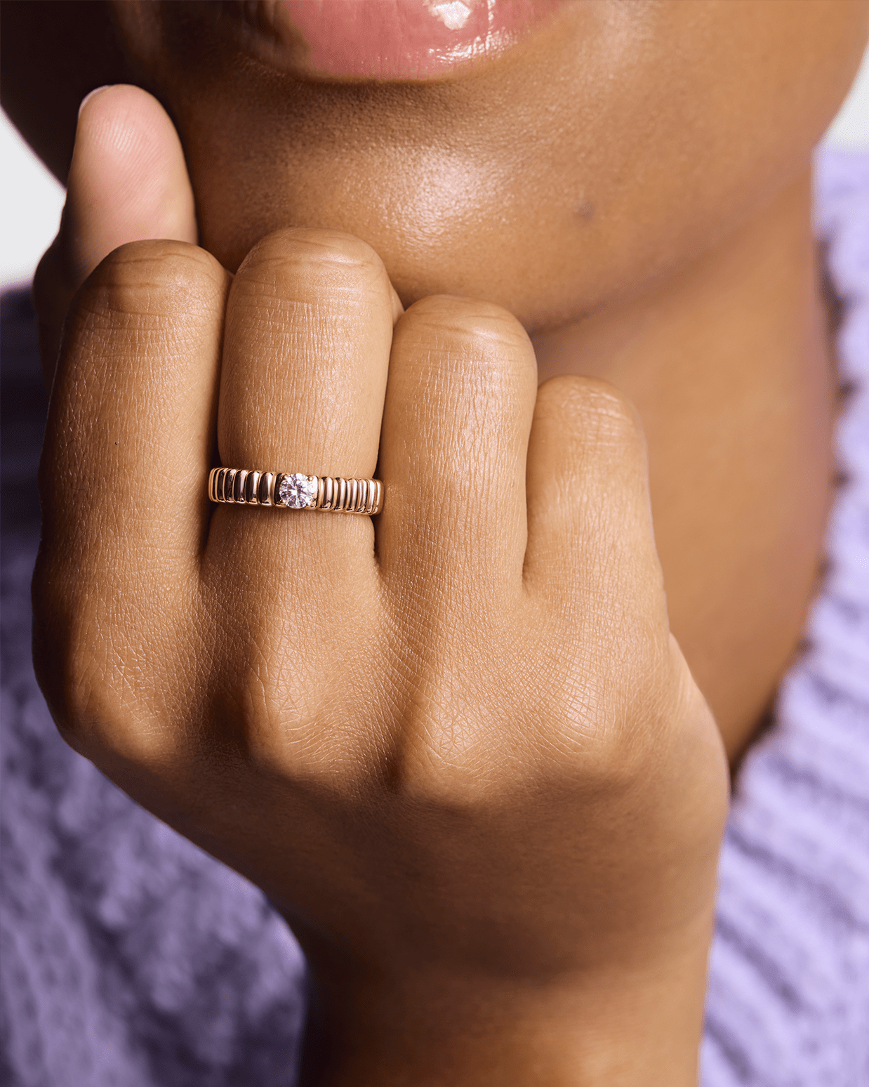 The Poet Ring - Lotus Diamond
