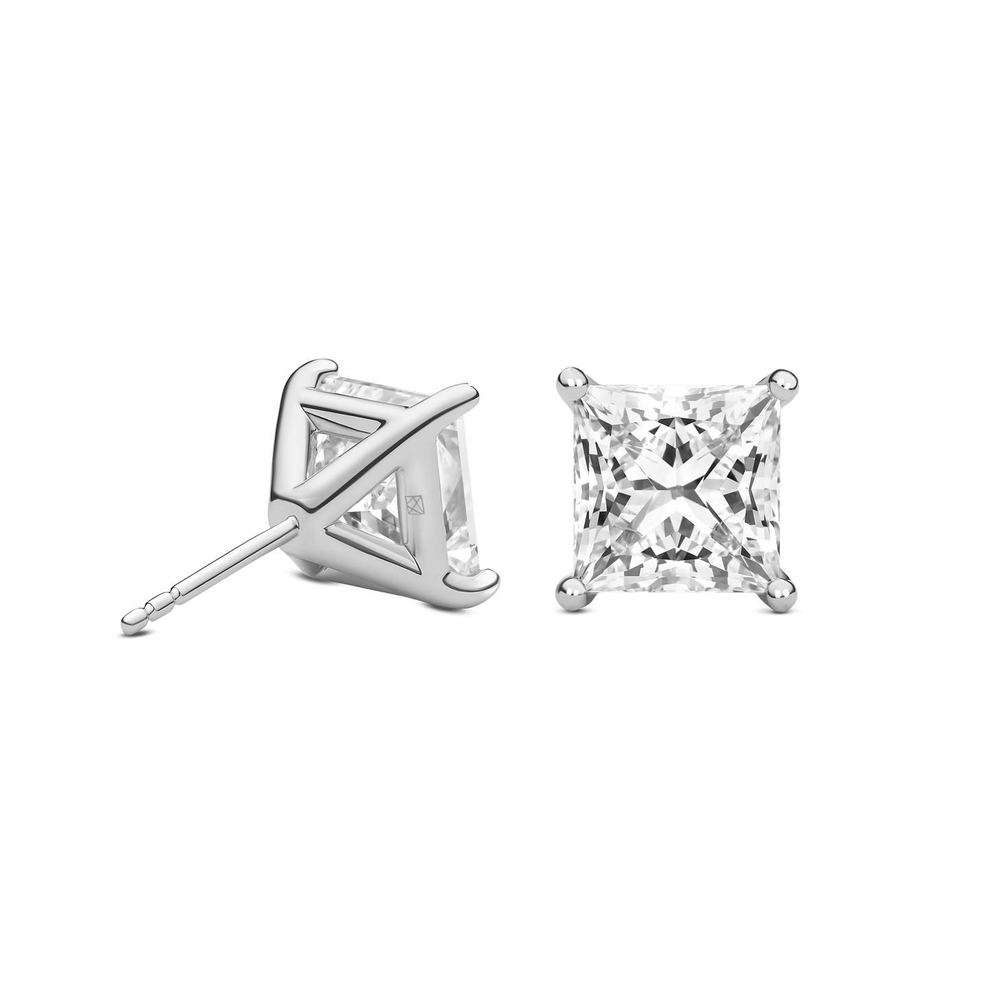 The Princess Solitaire Studs - Lotus Diamond