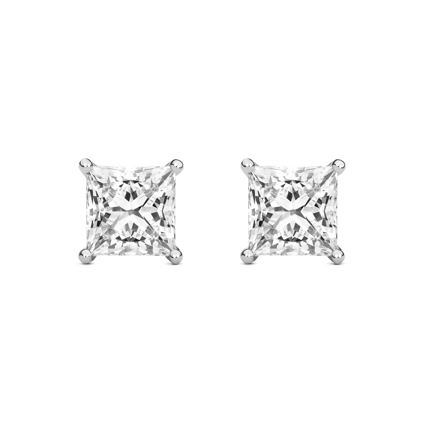 The Princess Solitaire Studs - Lotus Diamond