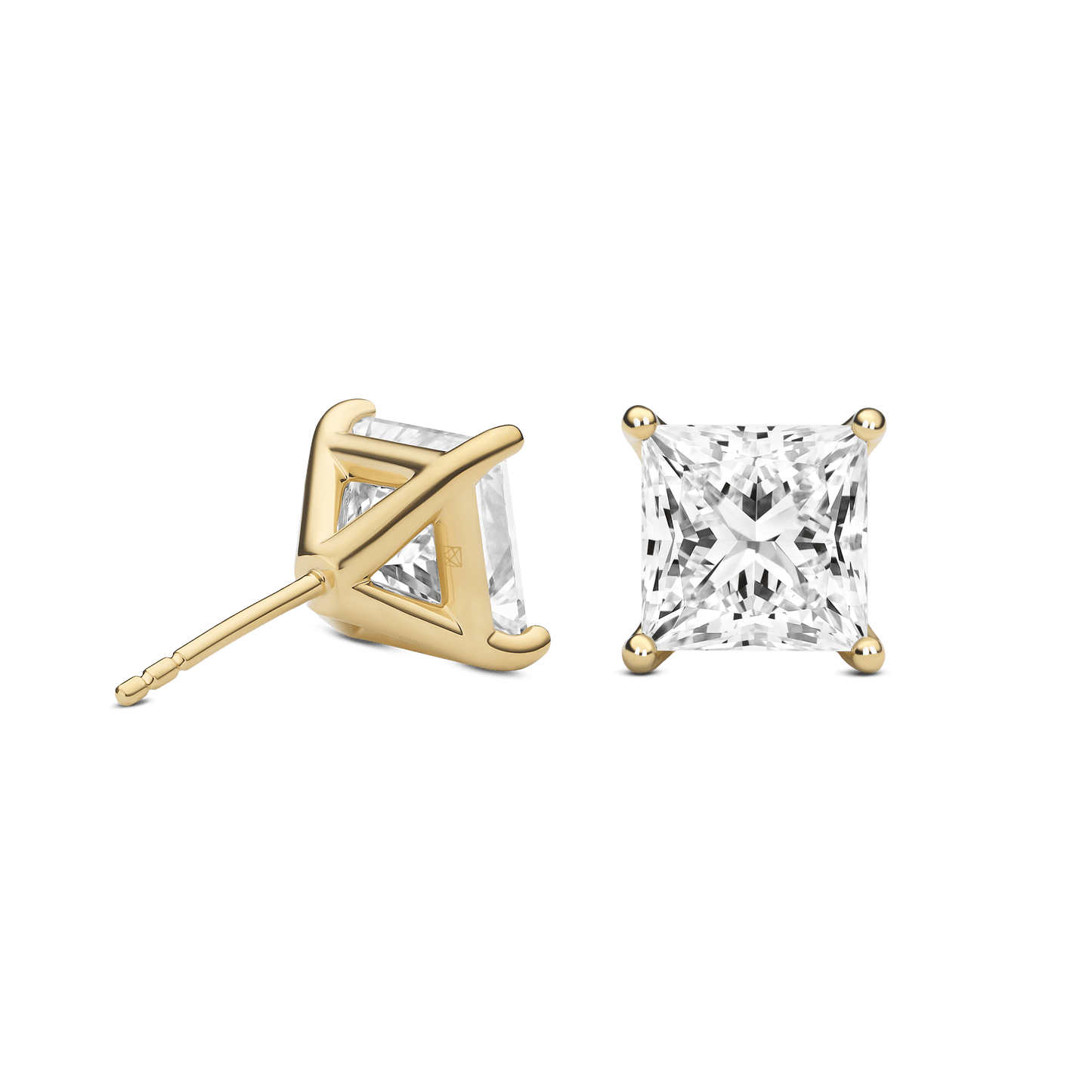 The Princess Solitaire Studs - Lotus Diamond