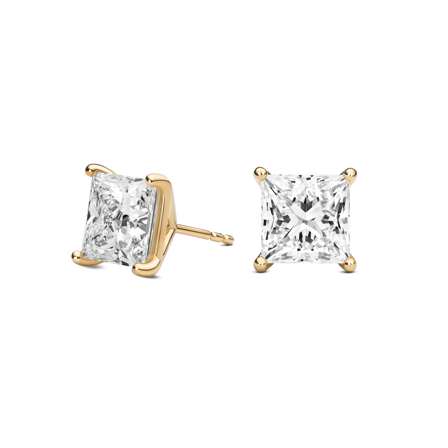 The Princess Solitaire Studs - Lotus Diamond