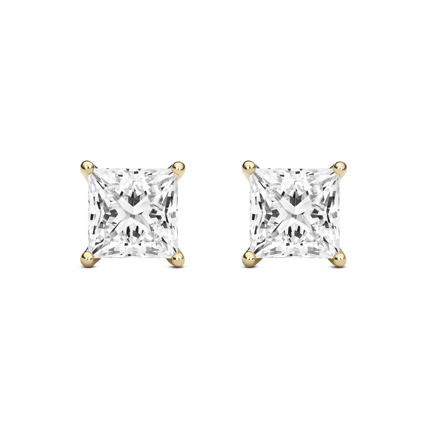 The Princess Solitaire Studs - Lotus Diamond