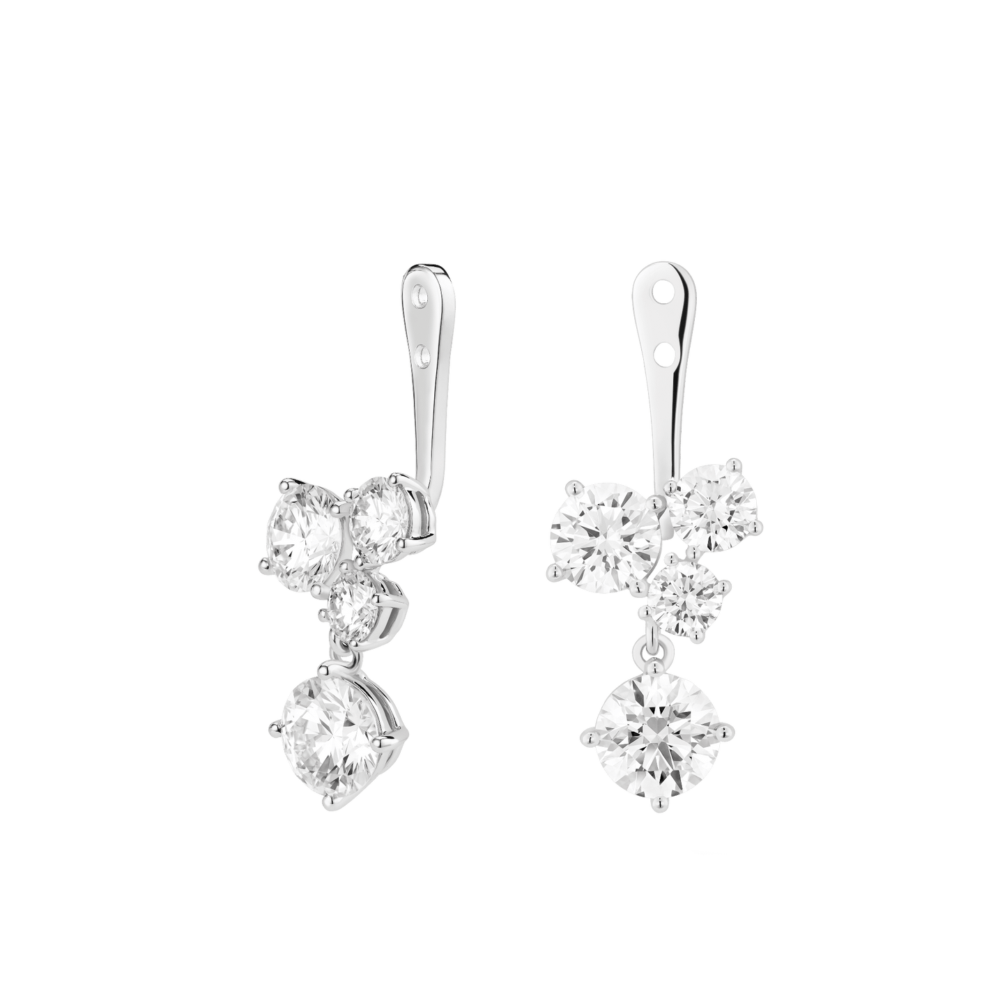 The Round Brilliant Cluster Ear Jackets - Lotus Diamond