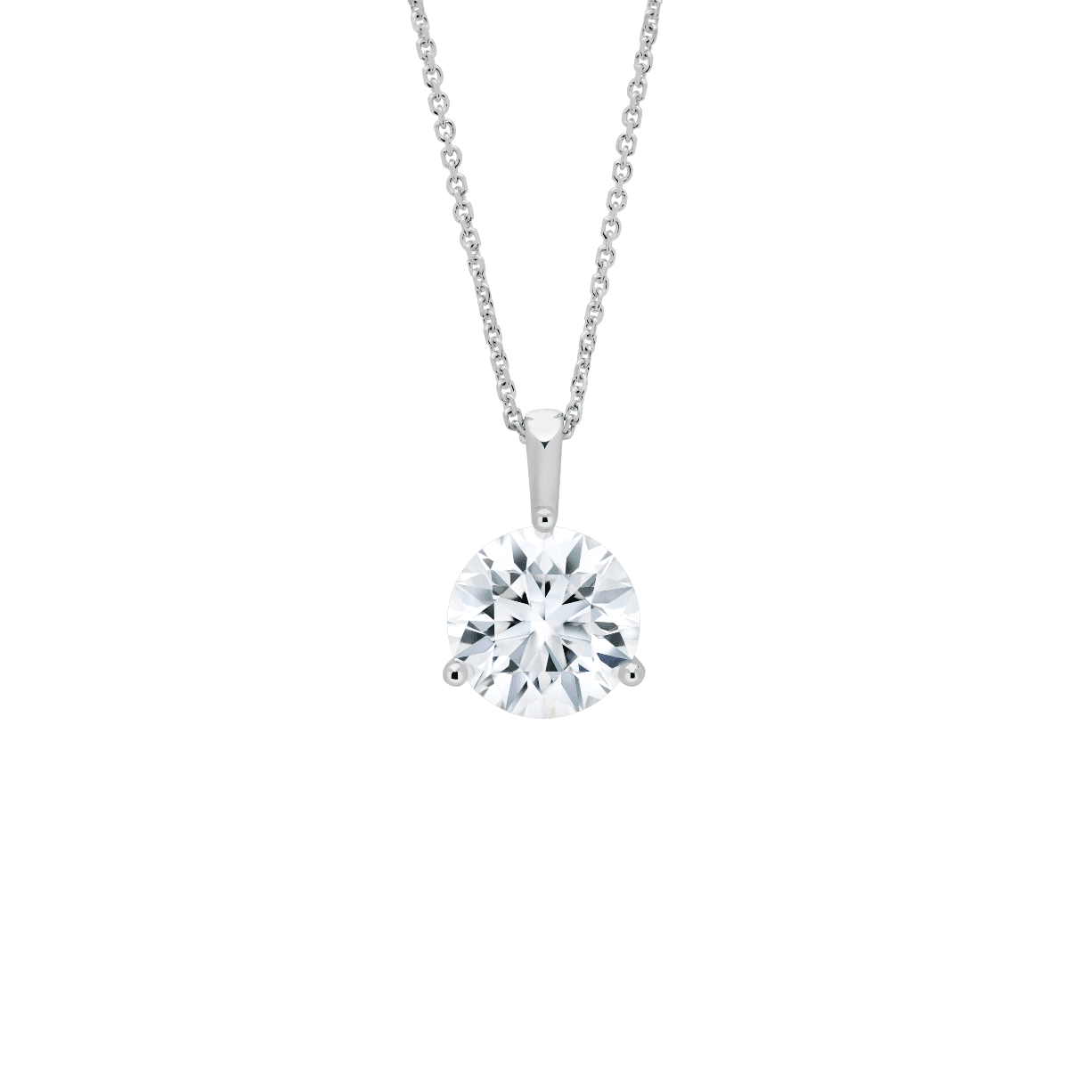 The Round Brilliant Solitaire Bale Pendant - Lotus Diamond