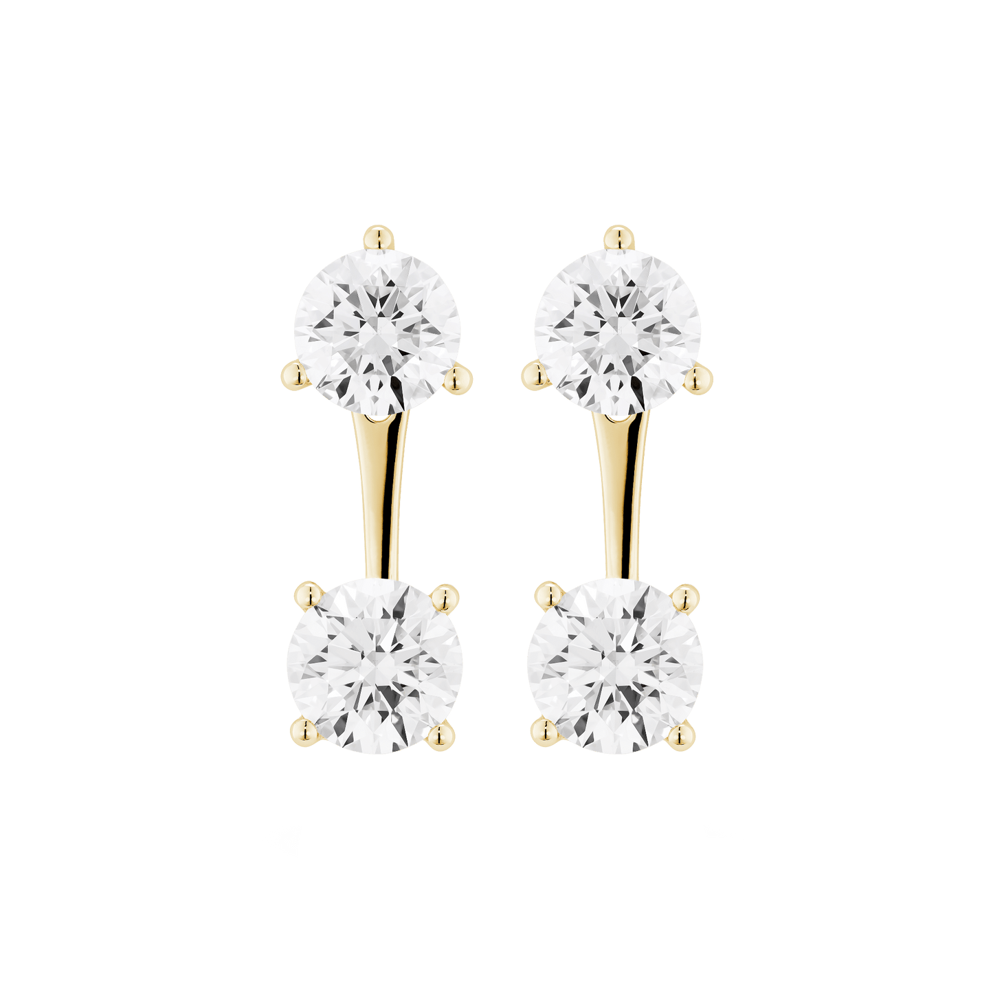The Round Brilliant Solitaire Ear Jackets - Lotus Diamond