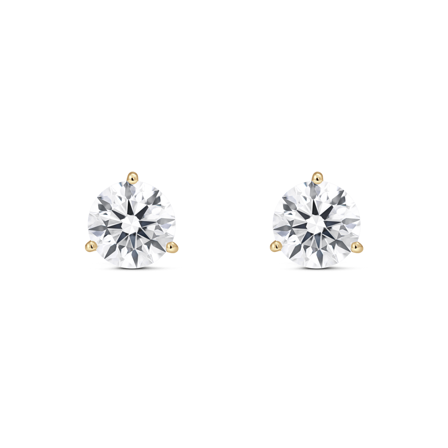 The Round Brilliant Solitaire Studs - Lotus Diamond