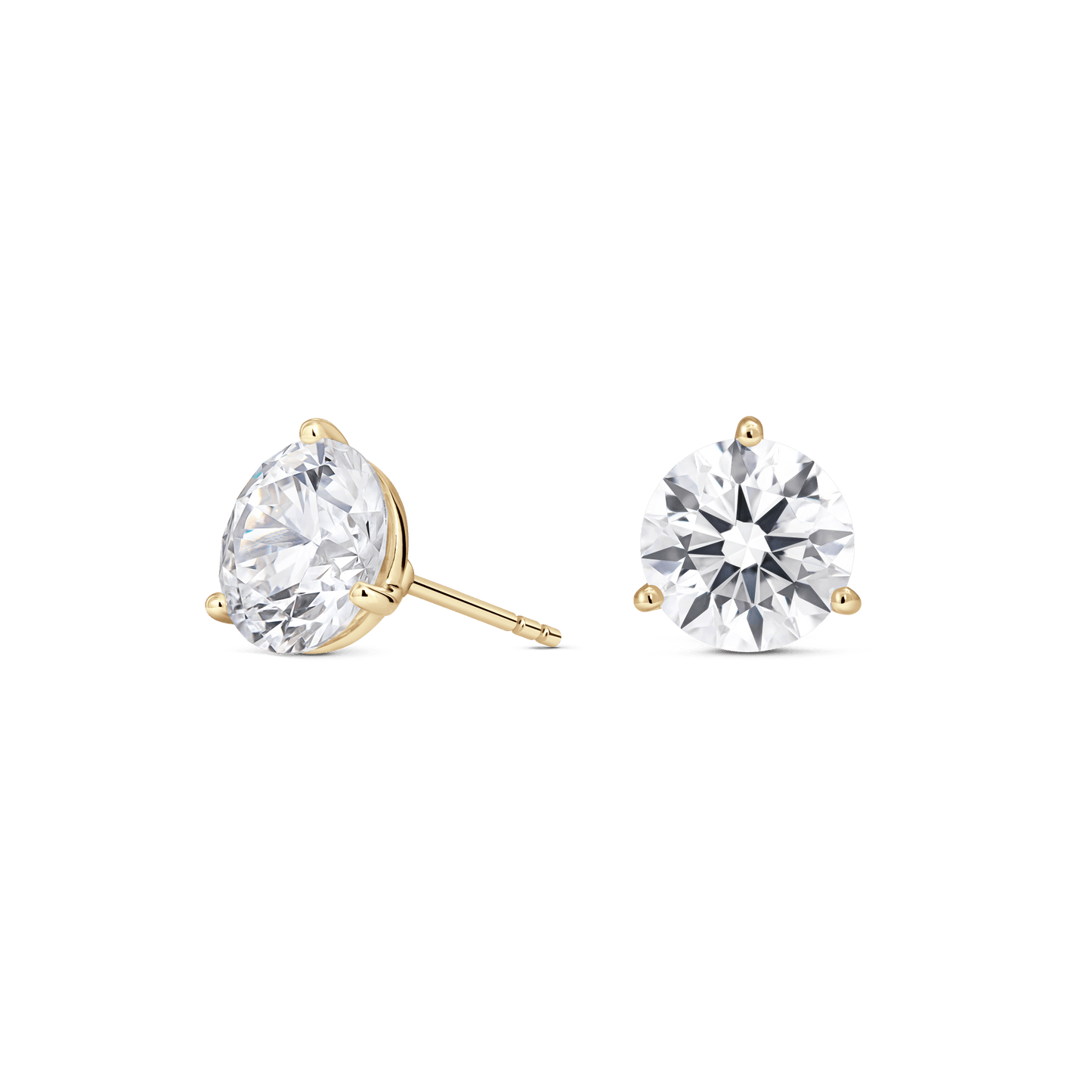 The Round Brilliant Solitaire Studs - Lotus Diamond