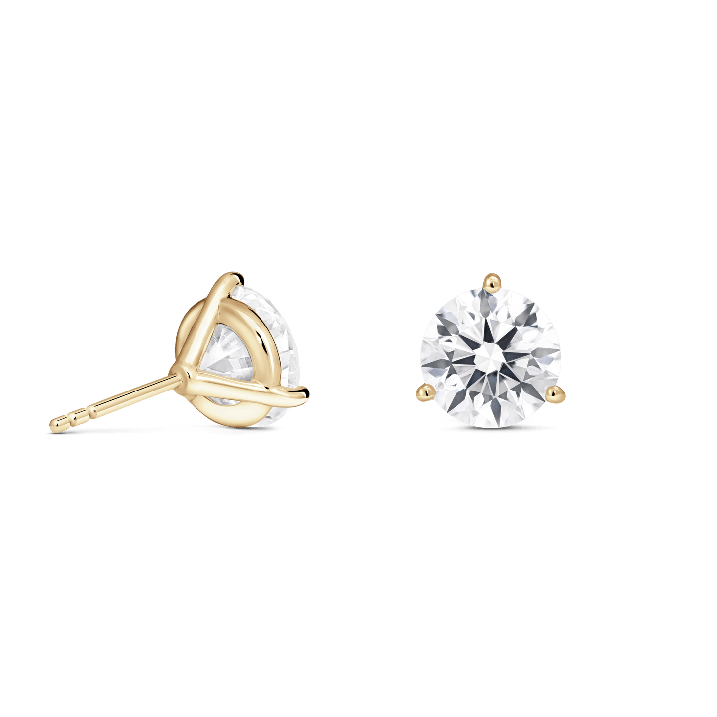 The Round Brilliant Solitaire Studs - Lotus Diamond
