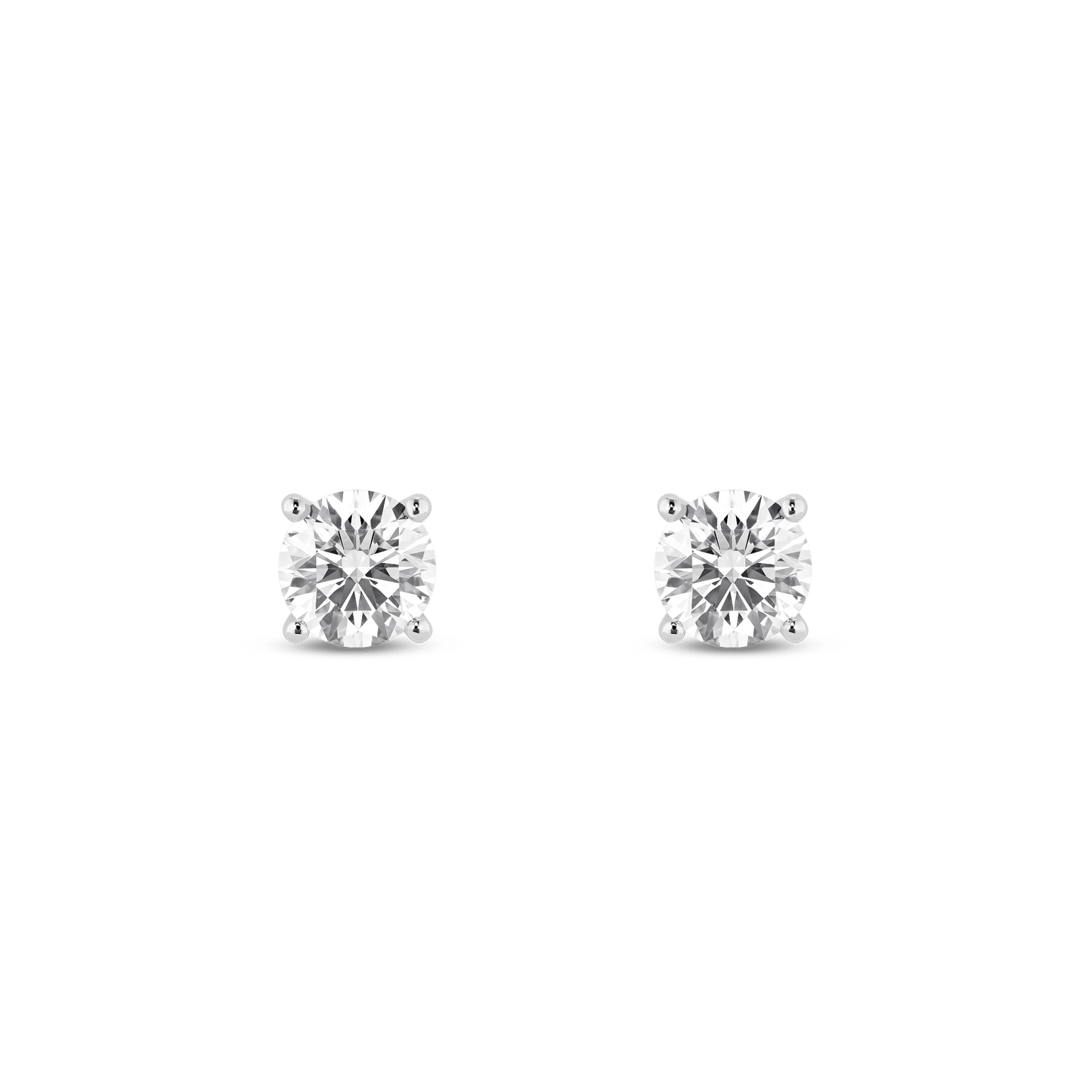 The Round Brilliant Solitaire Studs - Lotus Diamond