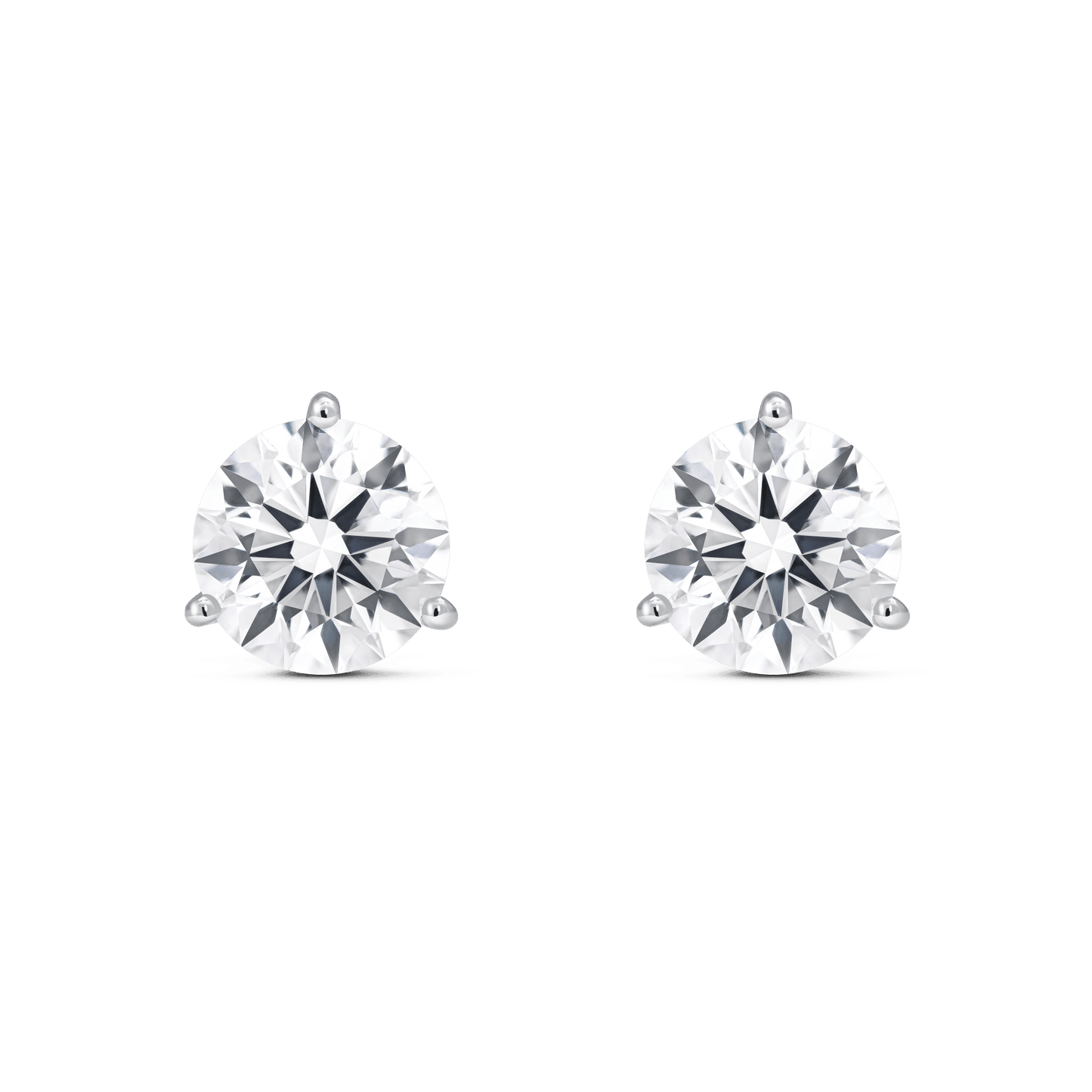 The Round Brilliant Solitaire Studs - Lotus Diamond