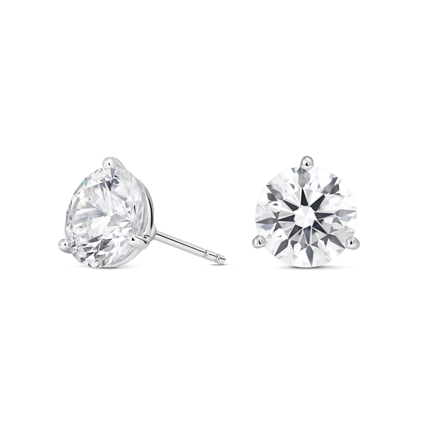 The Round Brilliant Solitaire Studs - Lotus Diamond