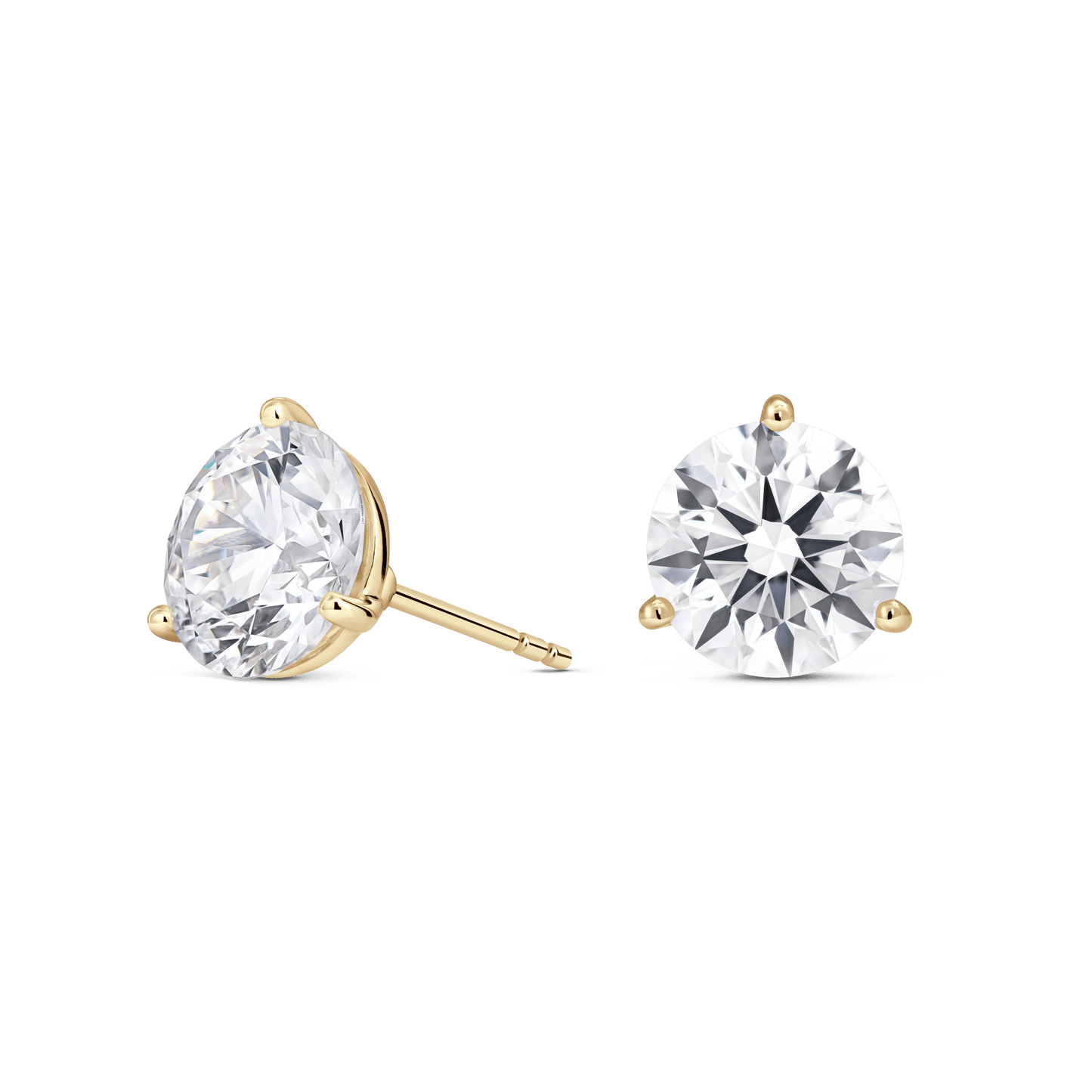 The Round Brilliant Solitaire Studs - Lotus Diamond