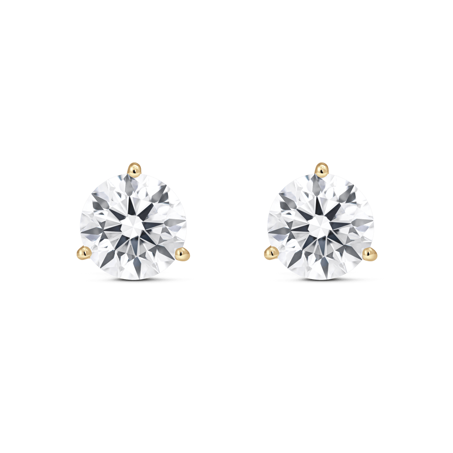 The Round Brilliant Solitaire Studs - Lotus Diamond