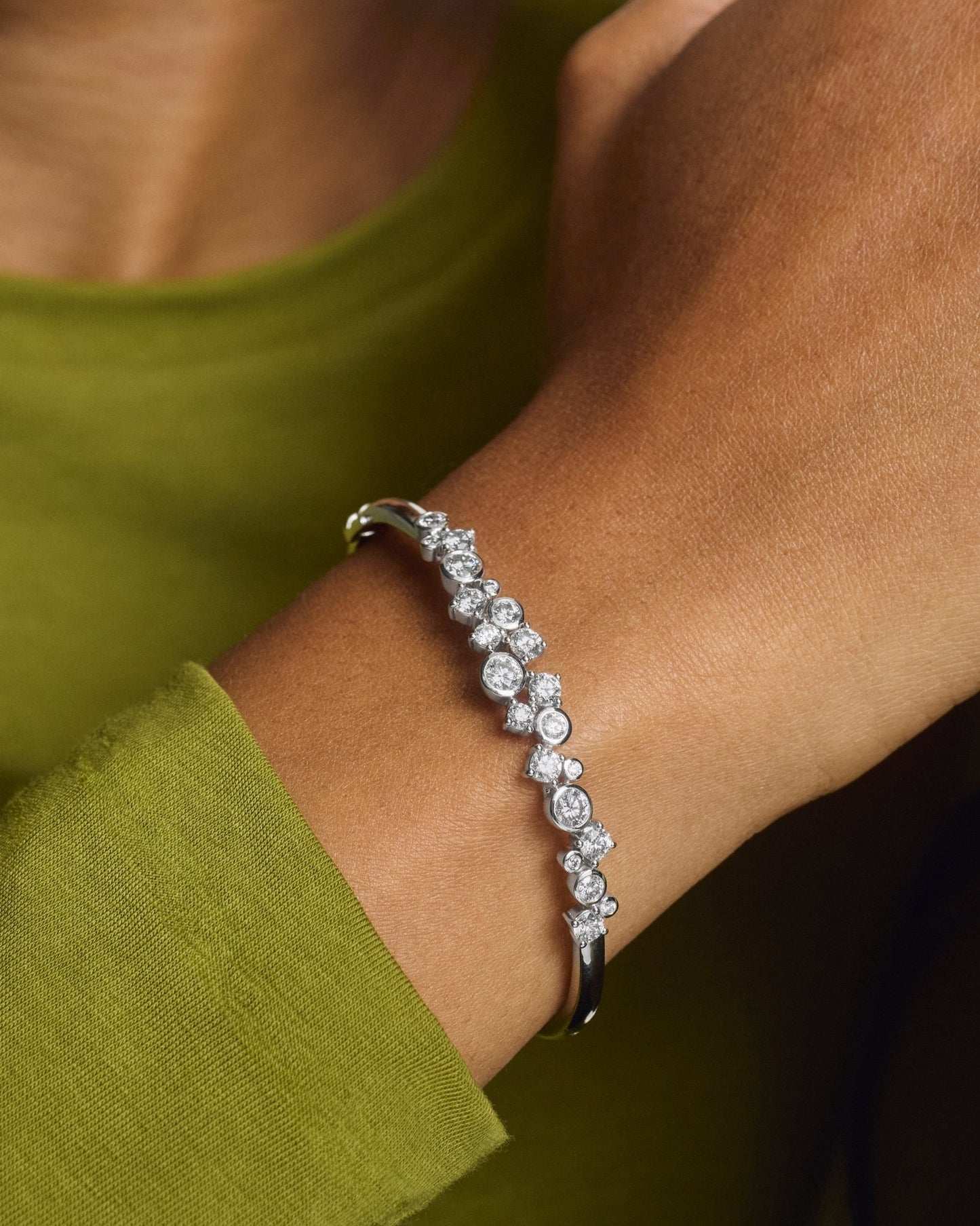 The Waterfront Bangle - Lotus Diamond