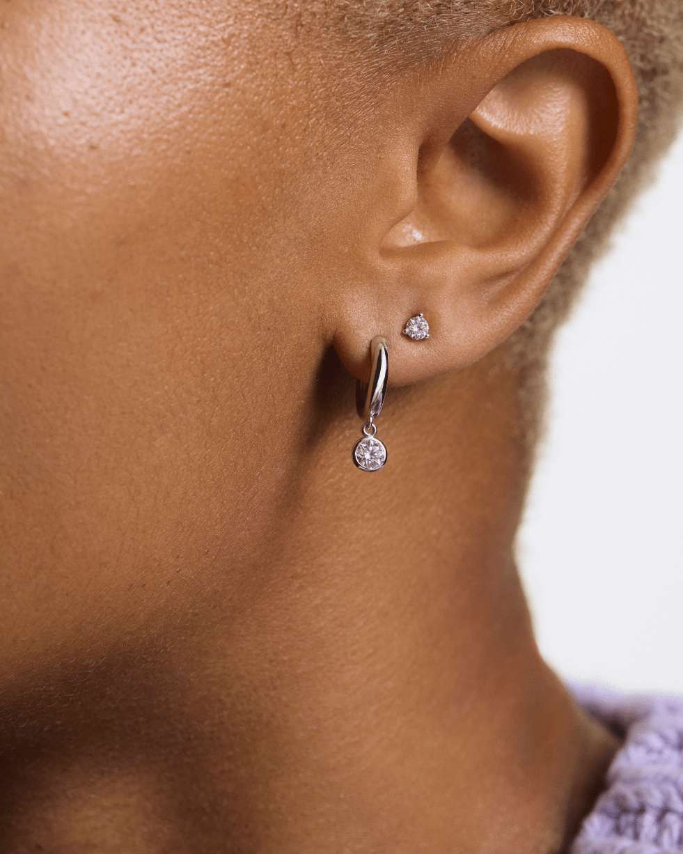 The Wistful Hoop Earrings - Lotus Diamond