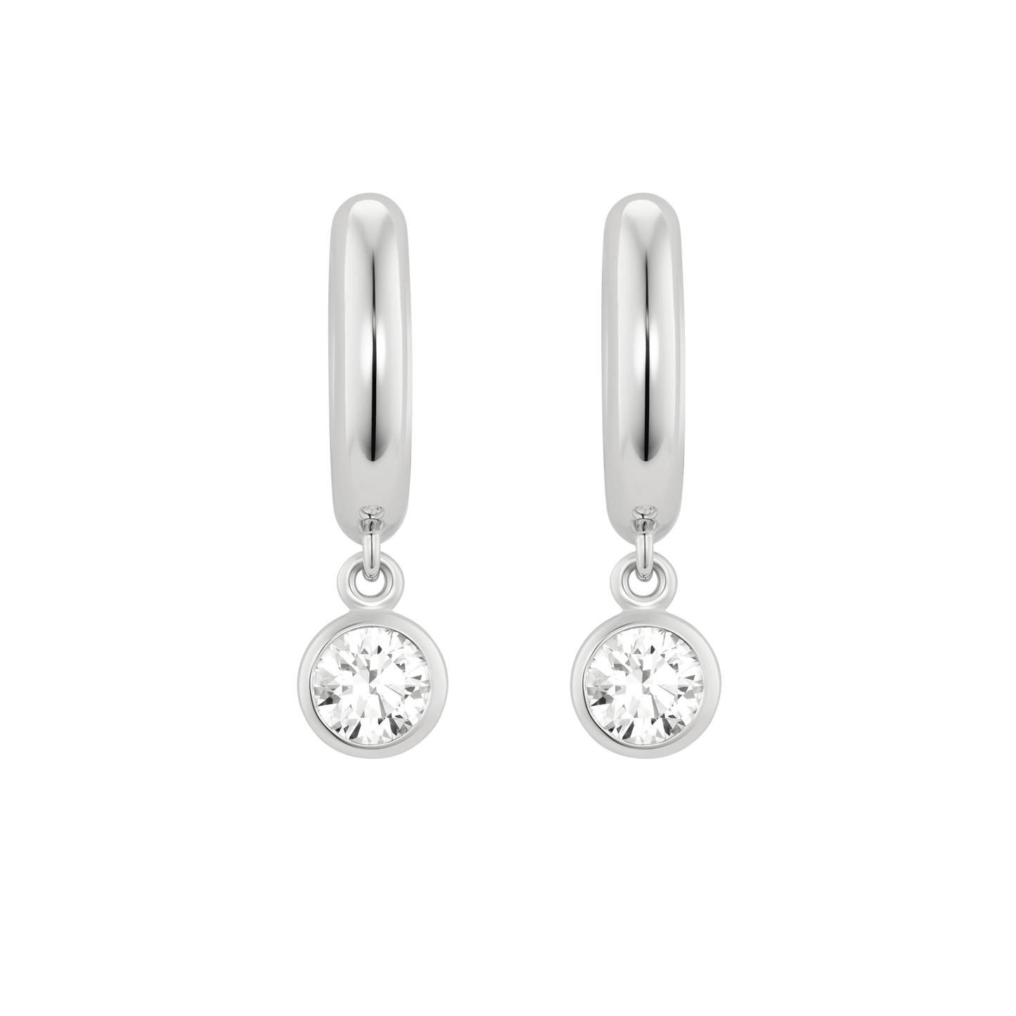 The Wistful Hoop Earrings - Lotus Diamond