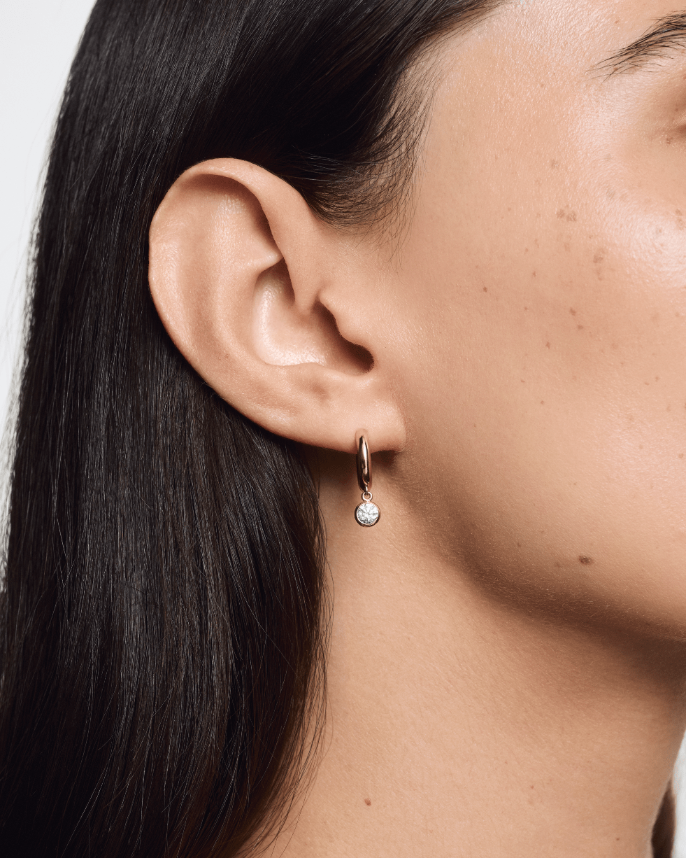 The Wistful Hoop Earrings - Lotus Diamond