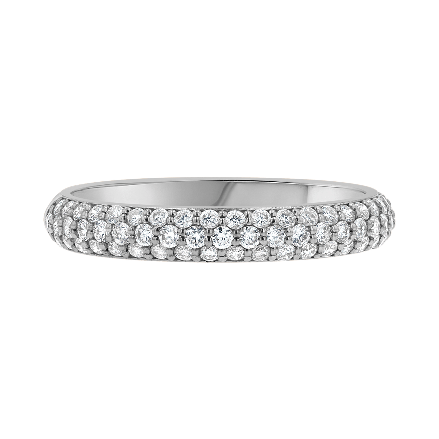 Three Row Pave Diamond Band - Lotus Diamond