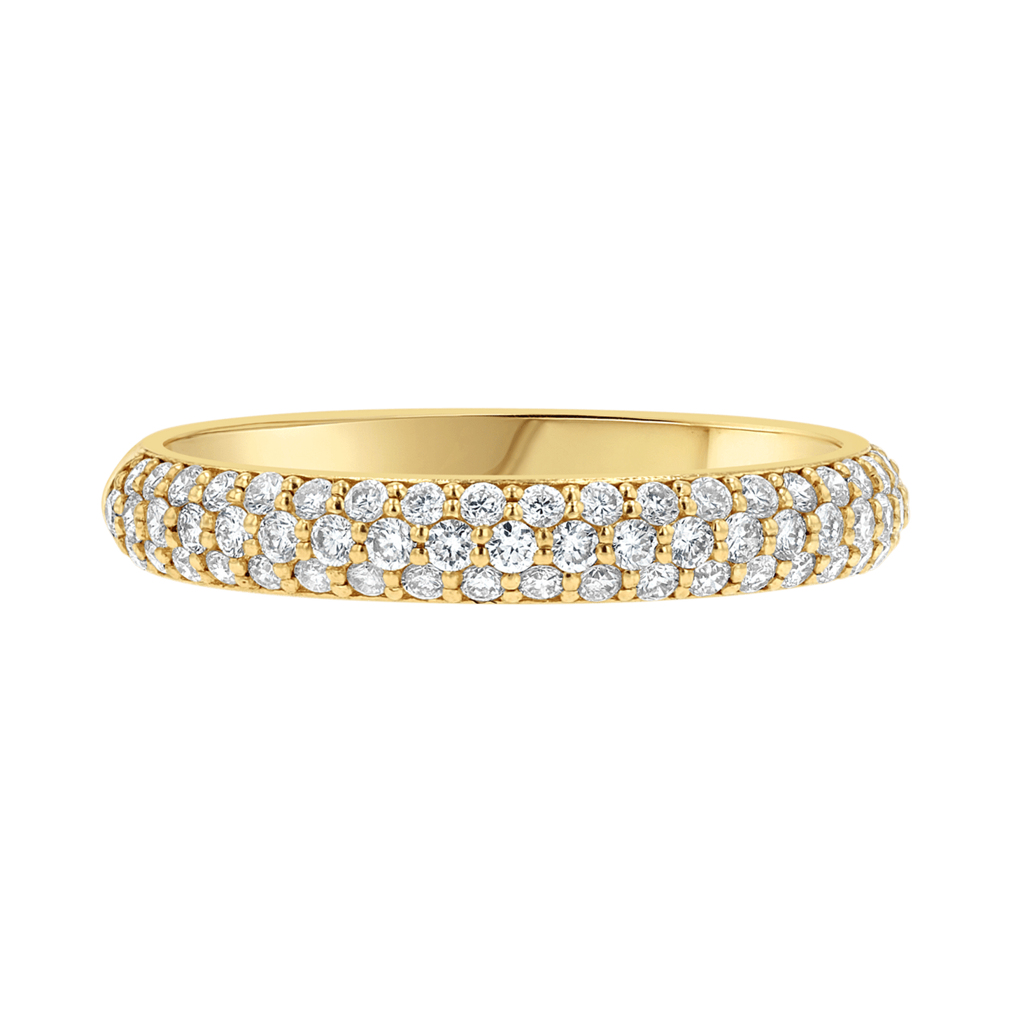 Three Row Pave Diamond Band - Lotus Diamond